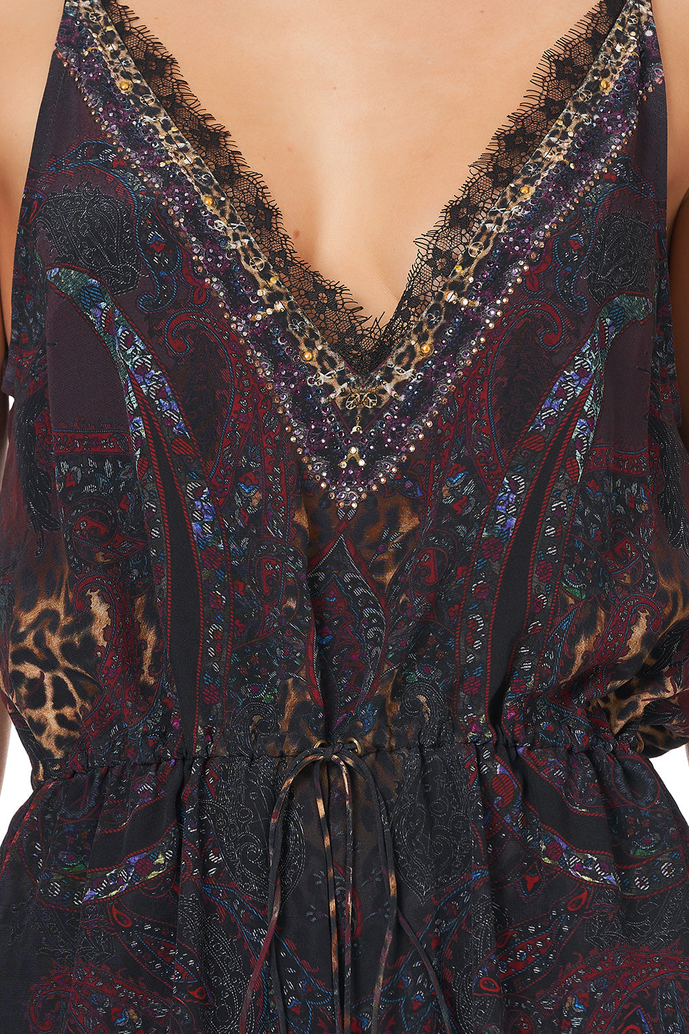 V-NECK LACE PLAYSUIT THE SMOKING LOUNGE