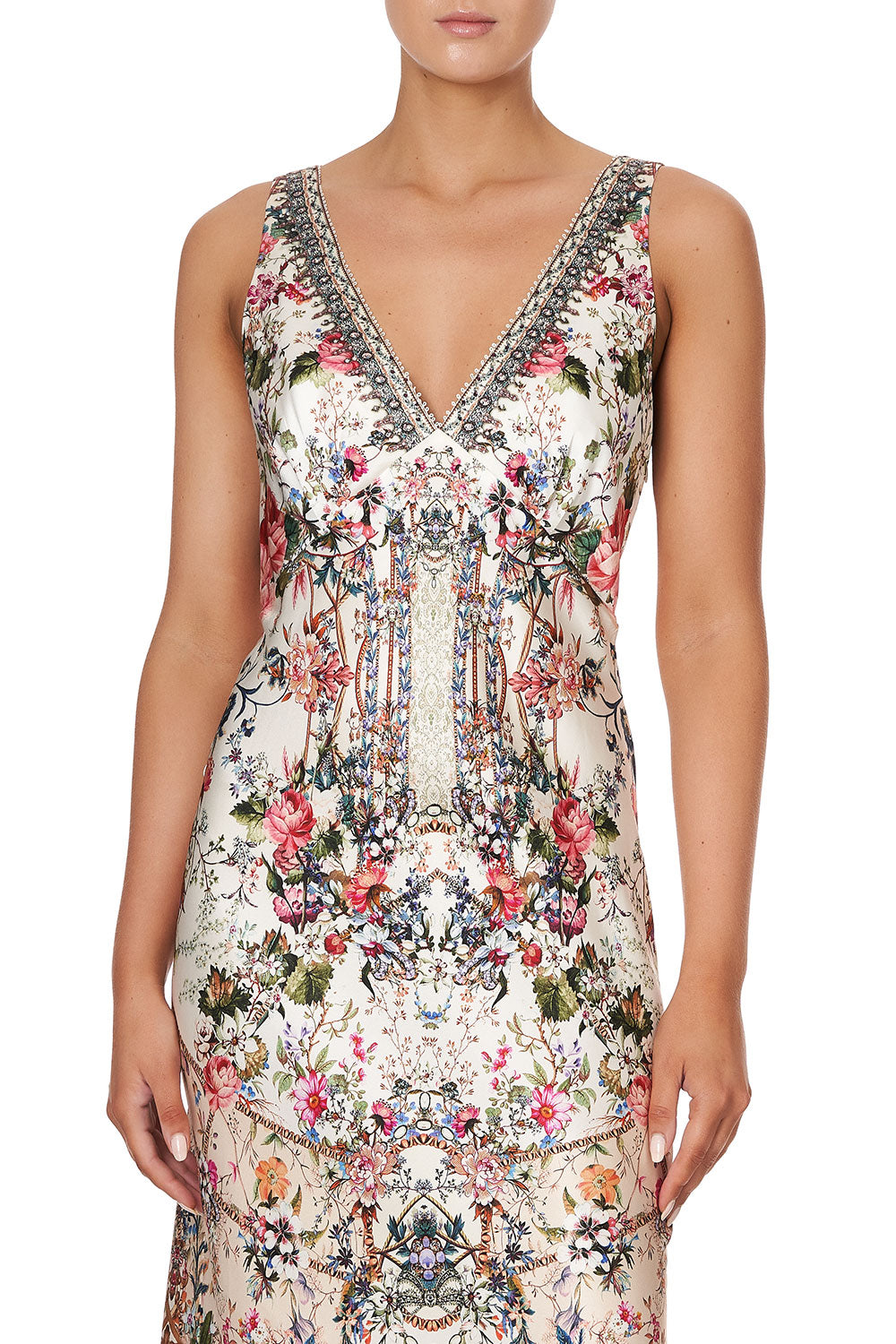 V-NECK SLIP DRESS LONDON LOOMS