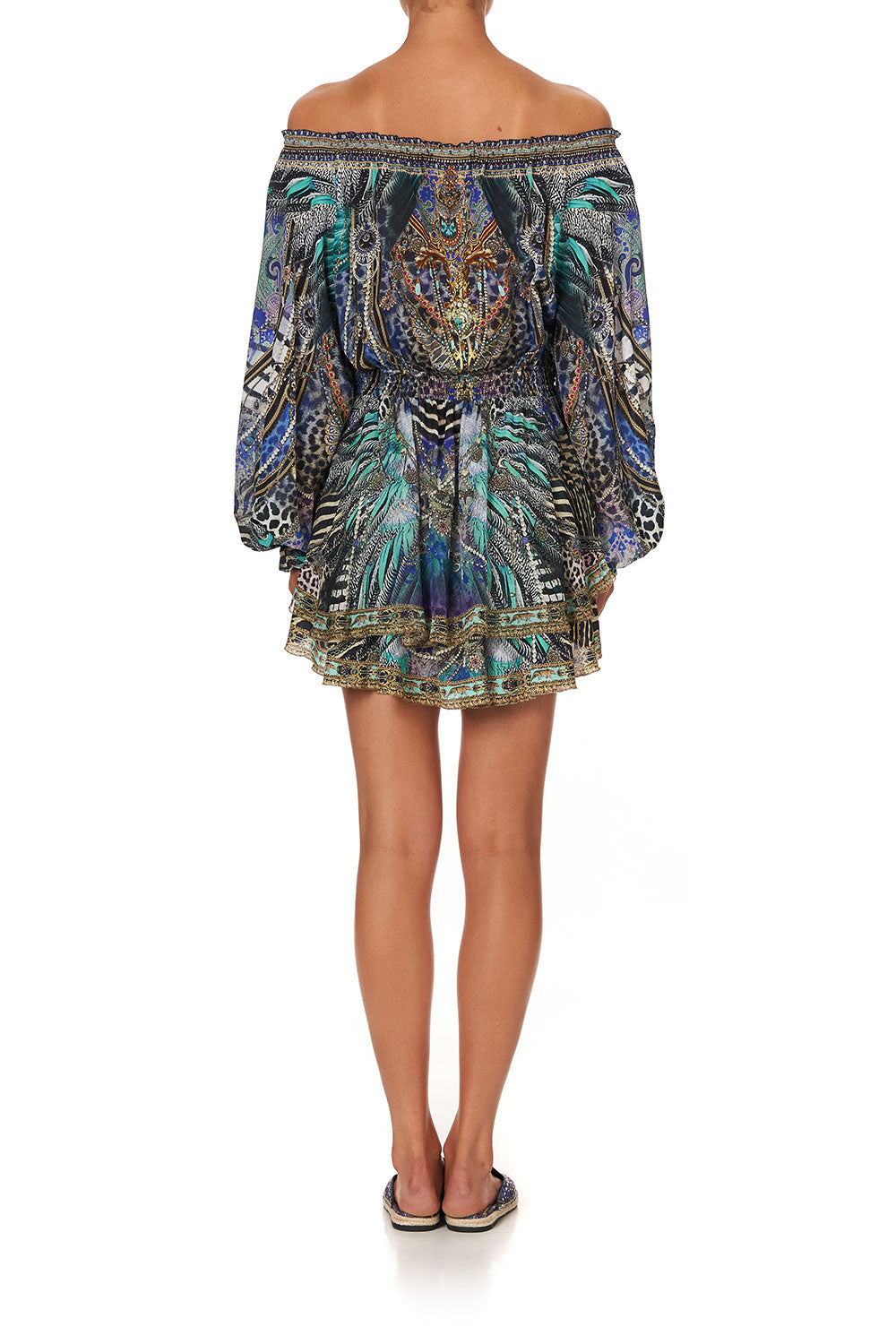 TIERED MINI DRESS ANIMAL ARMY