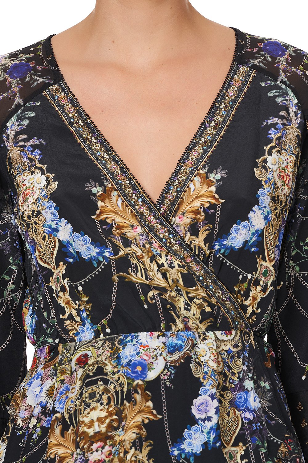 SHORT WRAP DRESS WITH RUFFLES PALACE PLAYHOUSE