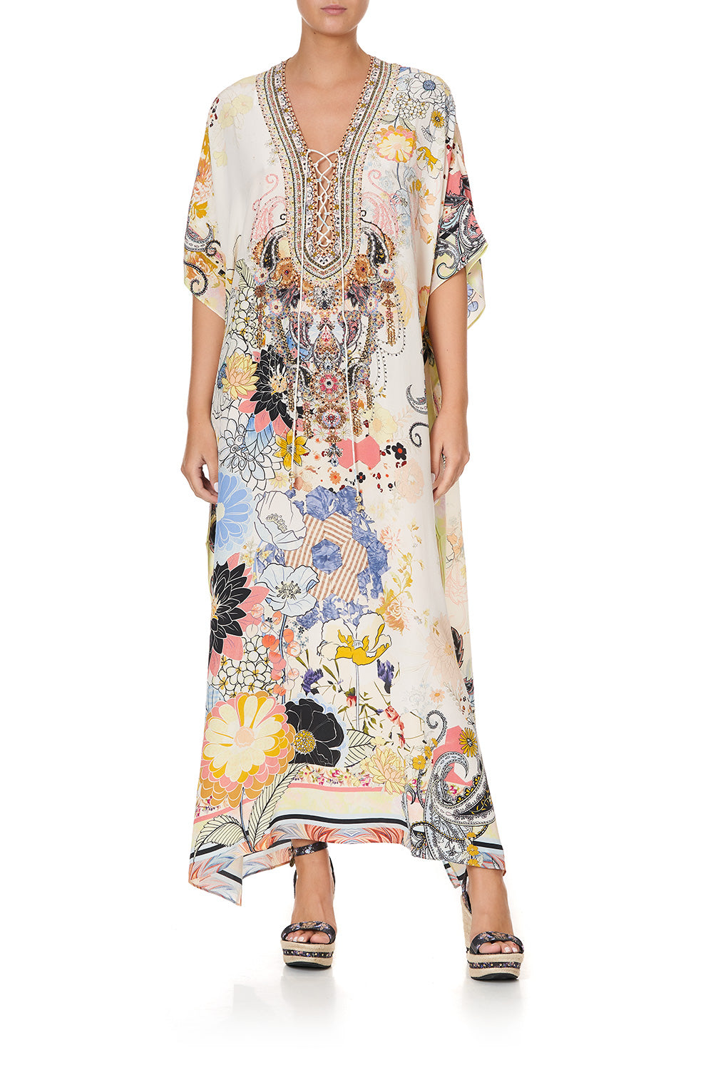 LACE UP KAFTAN BRITAIN BOUQUET
