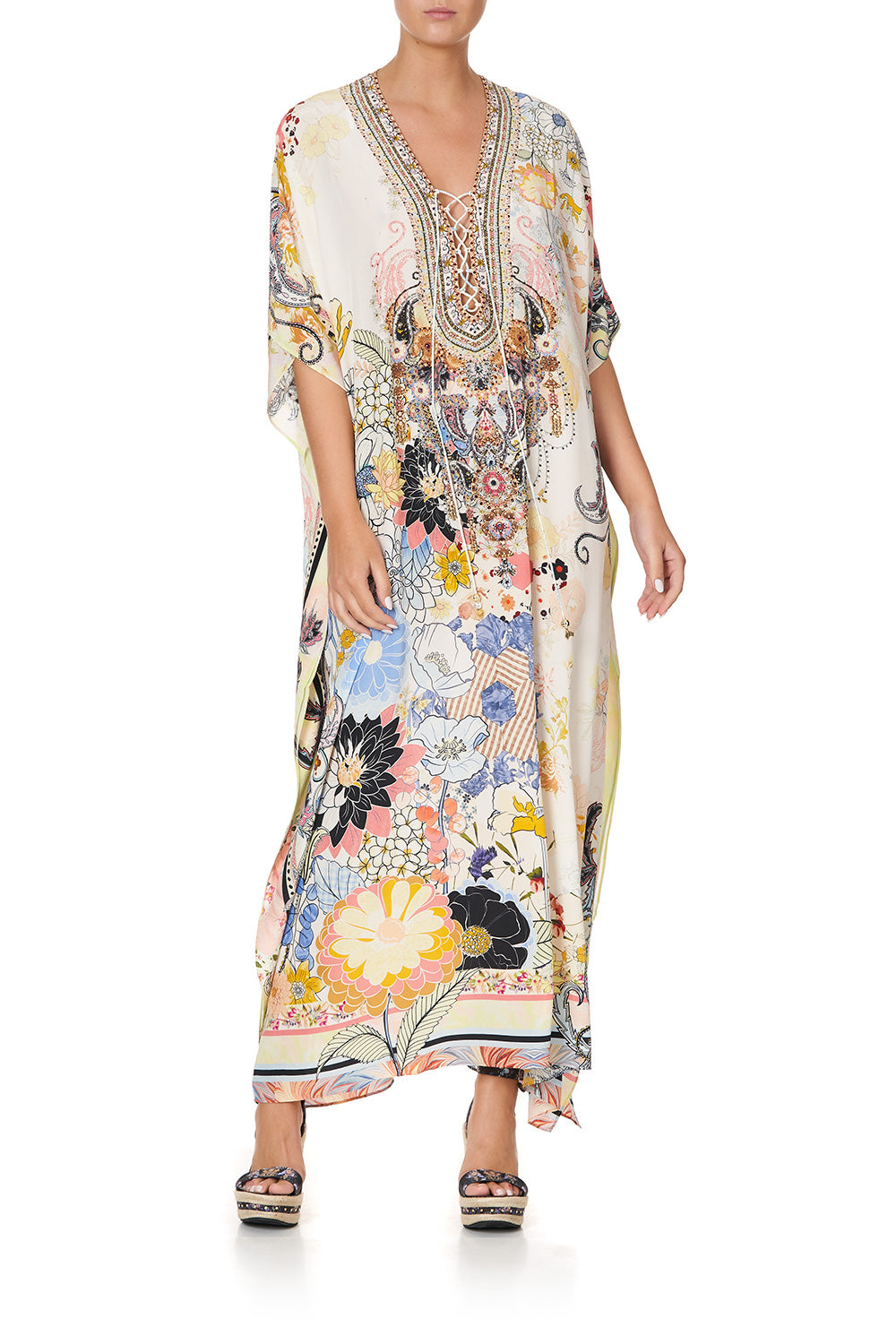 LACE UP KAFTAN BRITAIN BOUQUET