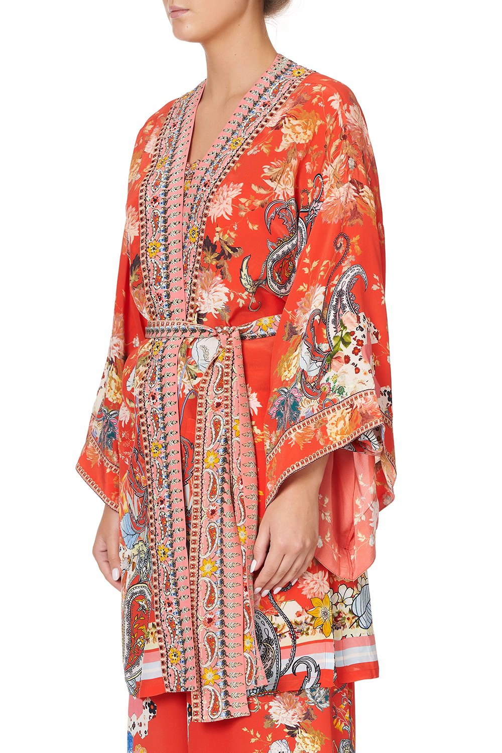 KIMONO WITH TIE BELT PAISLEY IN PATCHES