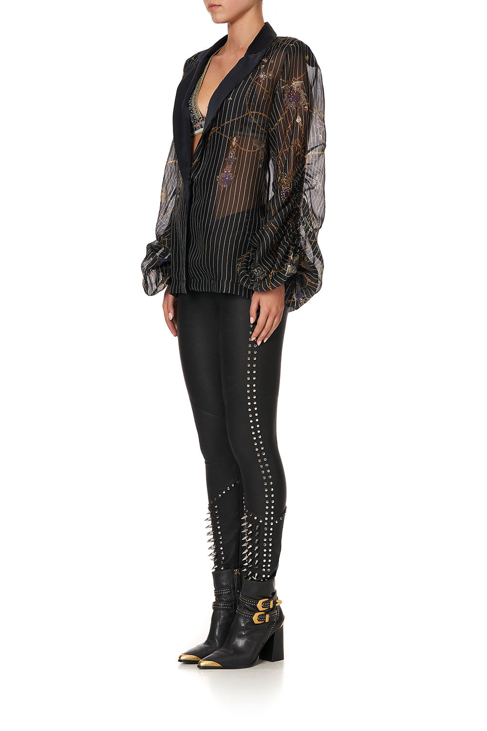 RUCHED SLEEVE BLAZER PUNK OF PRIMROSE