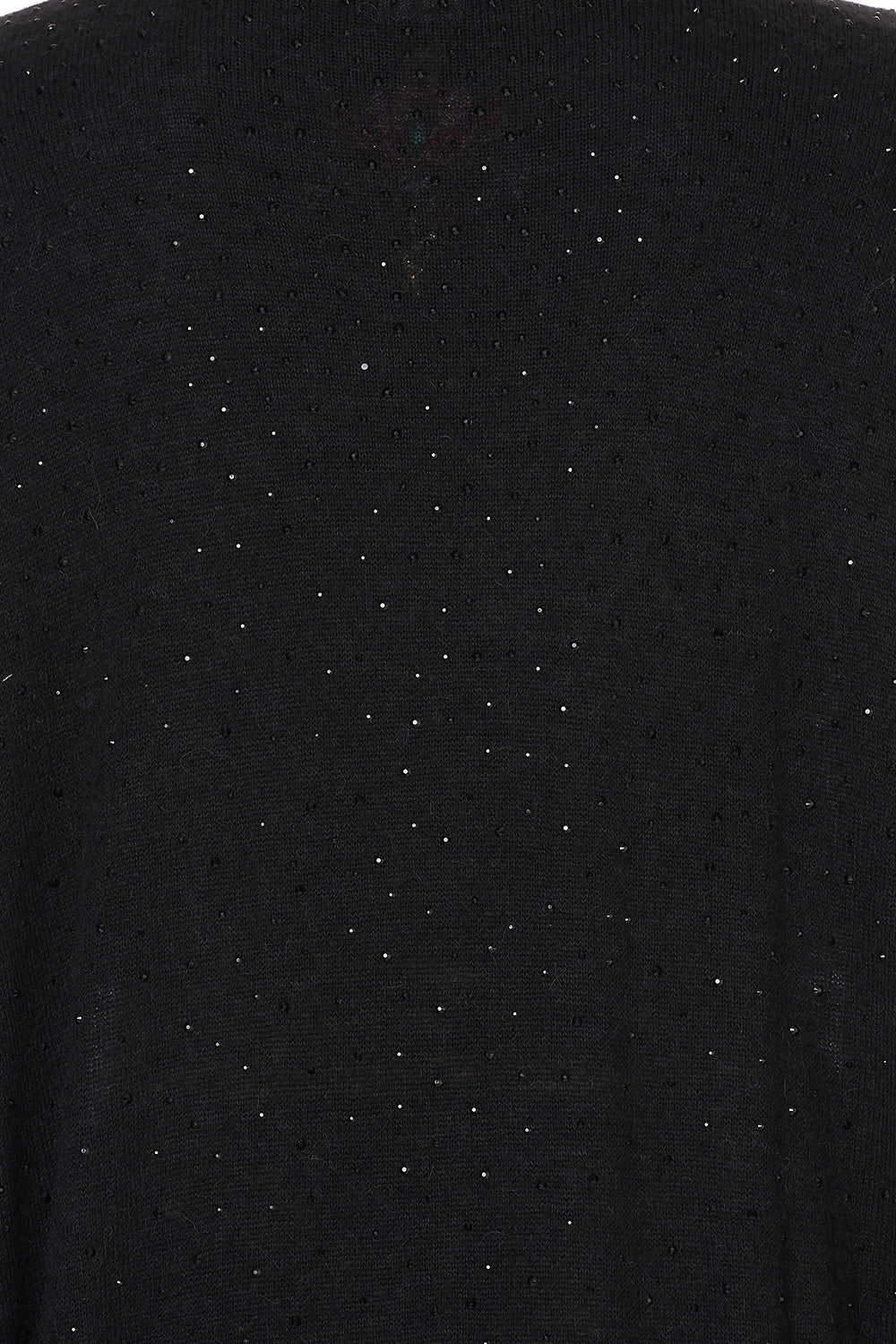 SOFT KNIT PONCHO WITH CRYSTALS BLUSHING MANOR