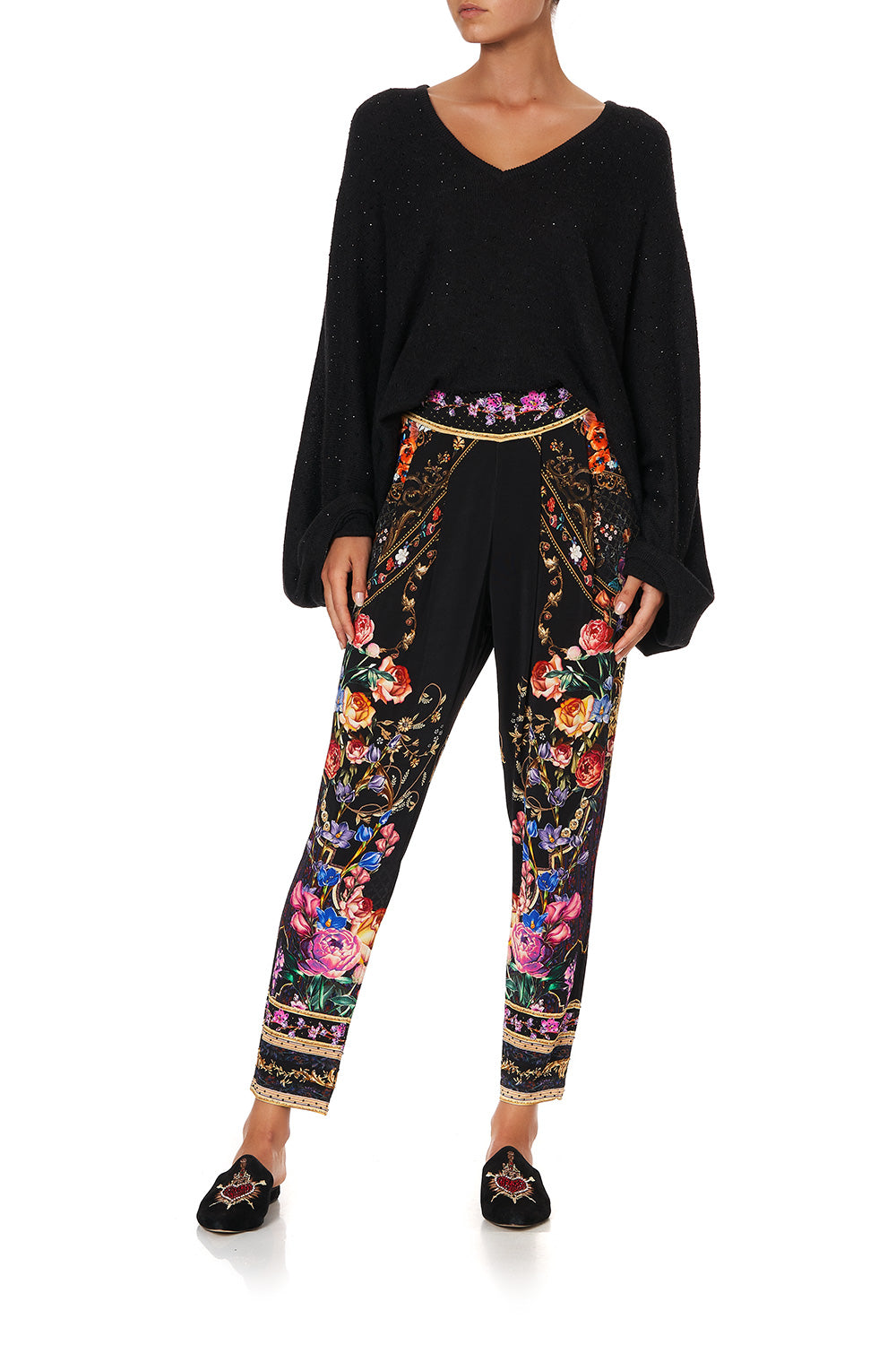 KNIT V NECK JUMPER WITH DOLMAN SLEEVE BLUSHING MANOR