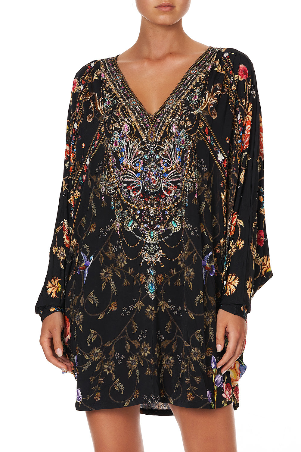 JERSEY DOLMAIN SLEEVE KAFTAN WITH YOKE BLUSHING MANOR