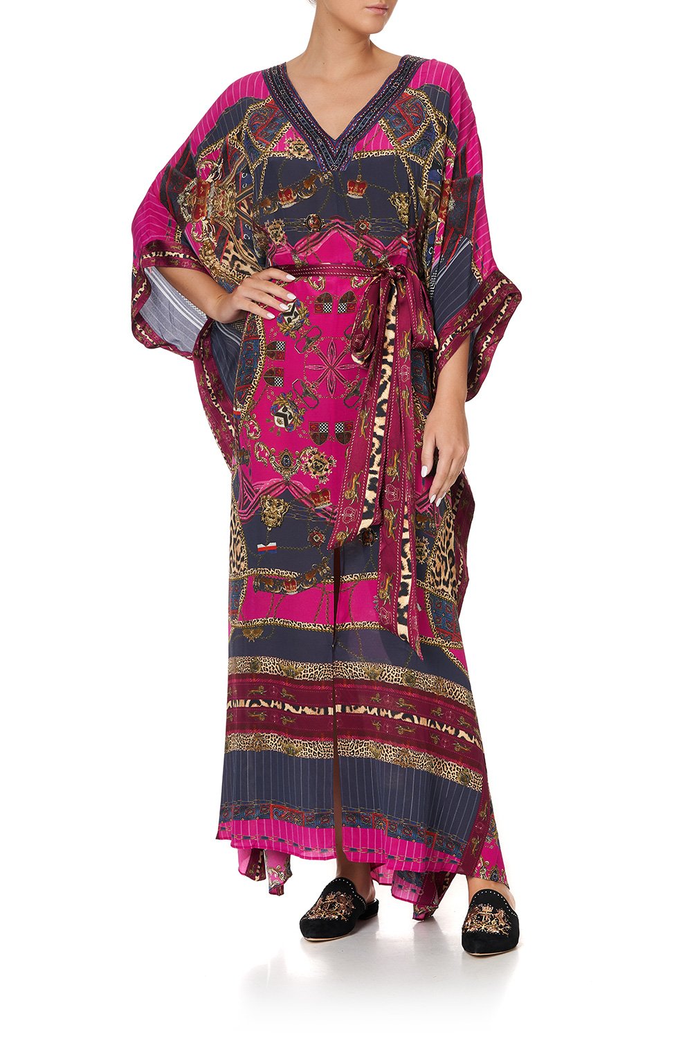 KAFTAN WITH V-NECKBAND AND BELT DINING HALL DARLING