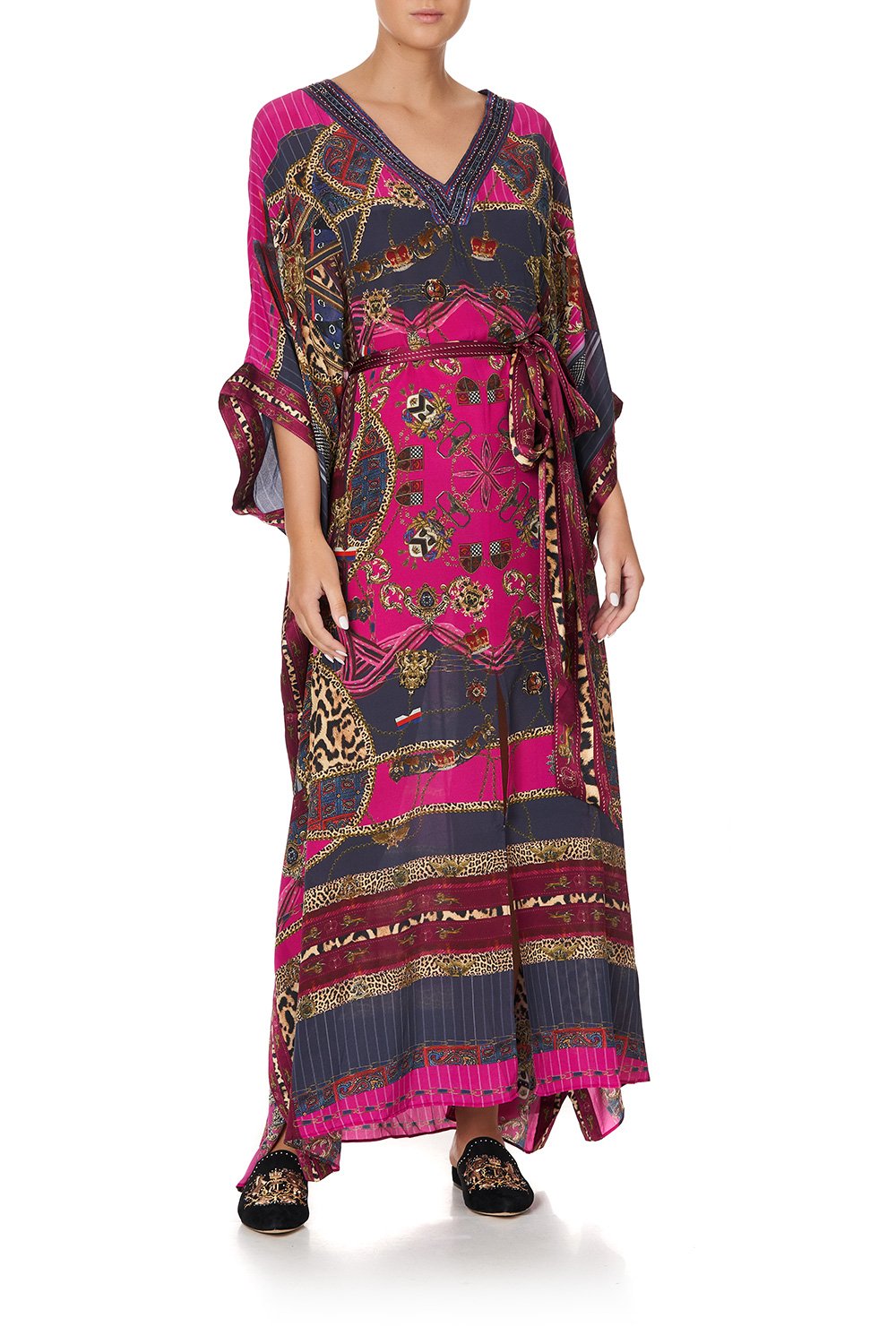 KAFTAN WITH V-NECKBAND AND BELT DINING HALL DARLING