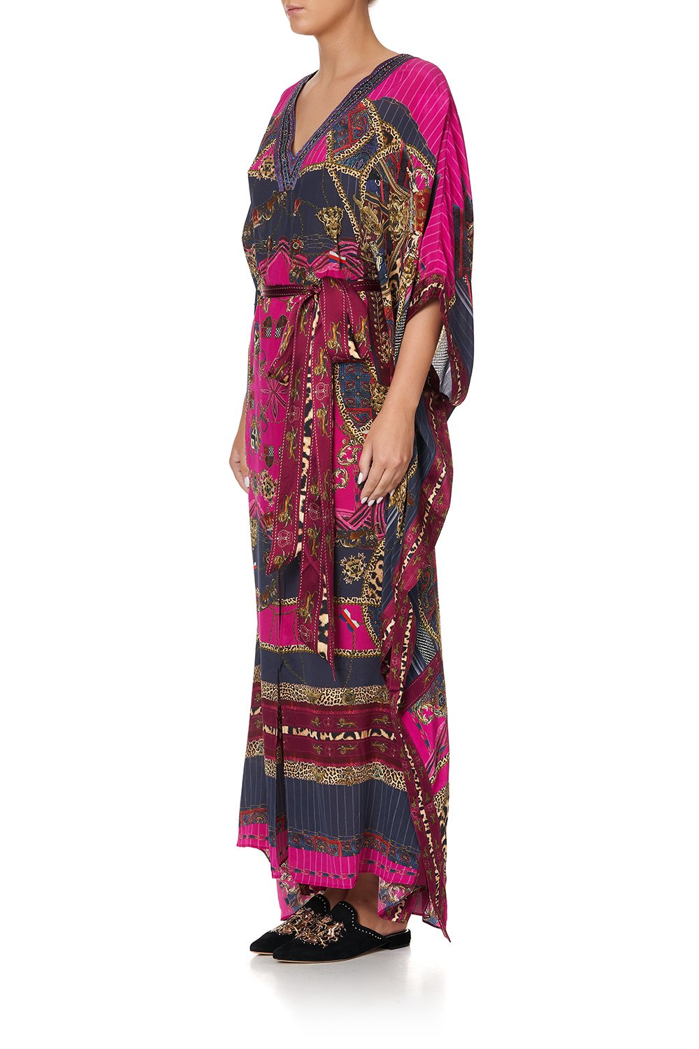 KAFTAN WITH V-NECKBAND AND BELT DINING HALL DARLING