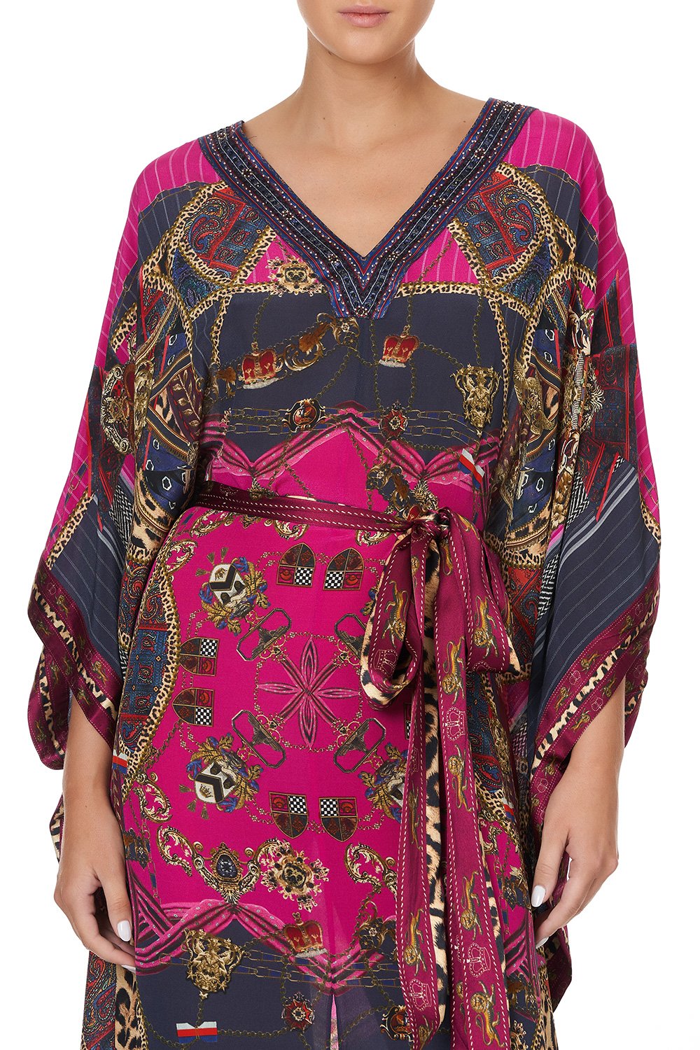 KAFTAN WITH V-NECKBAND AND BELT DINING HALL DARLING