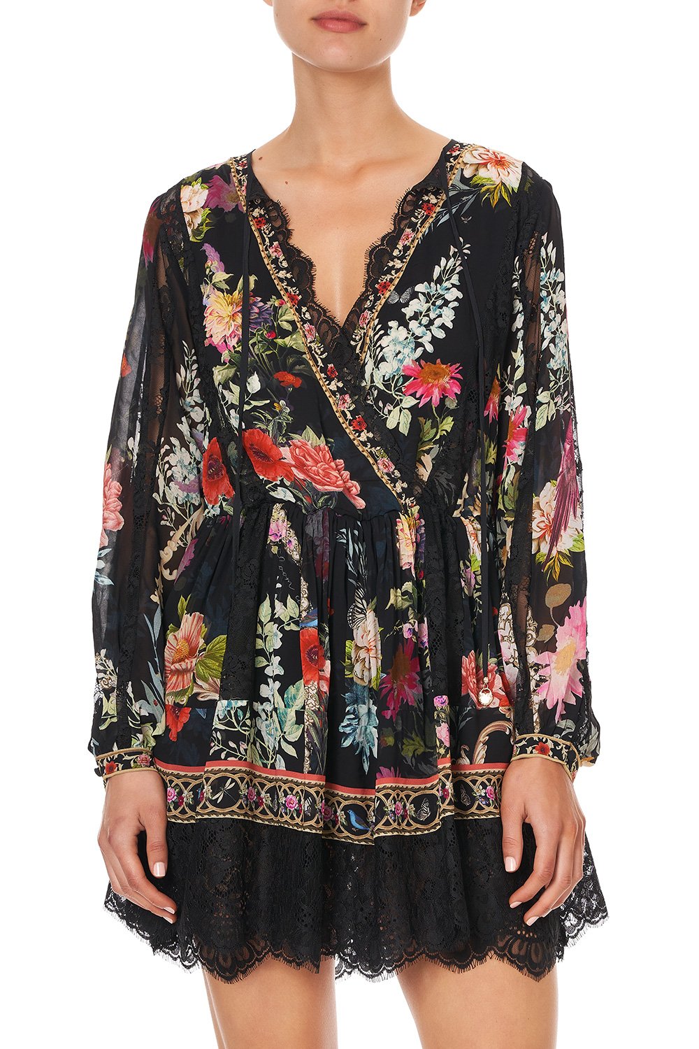 CROSS FRONT SPLICED MINI DRESS HAMPTON HIVE