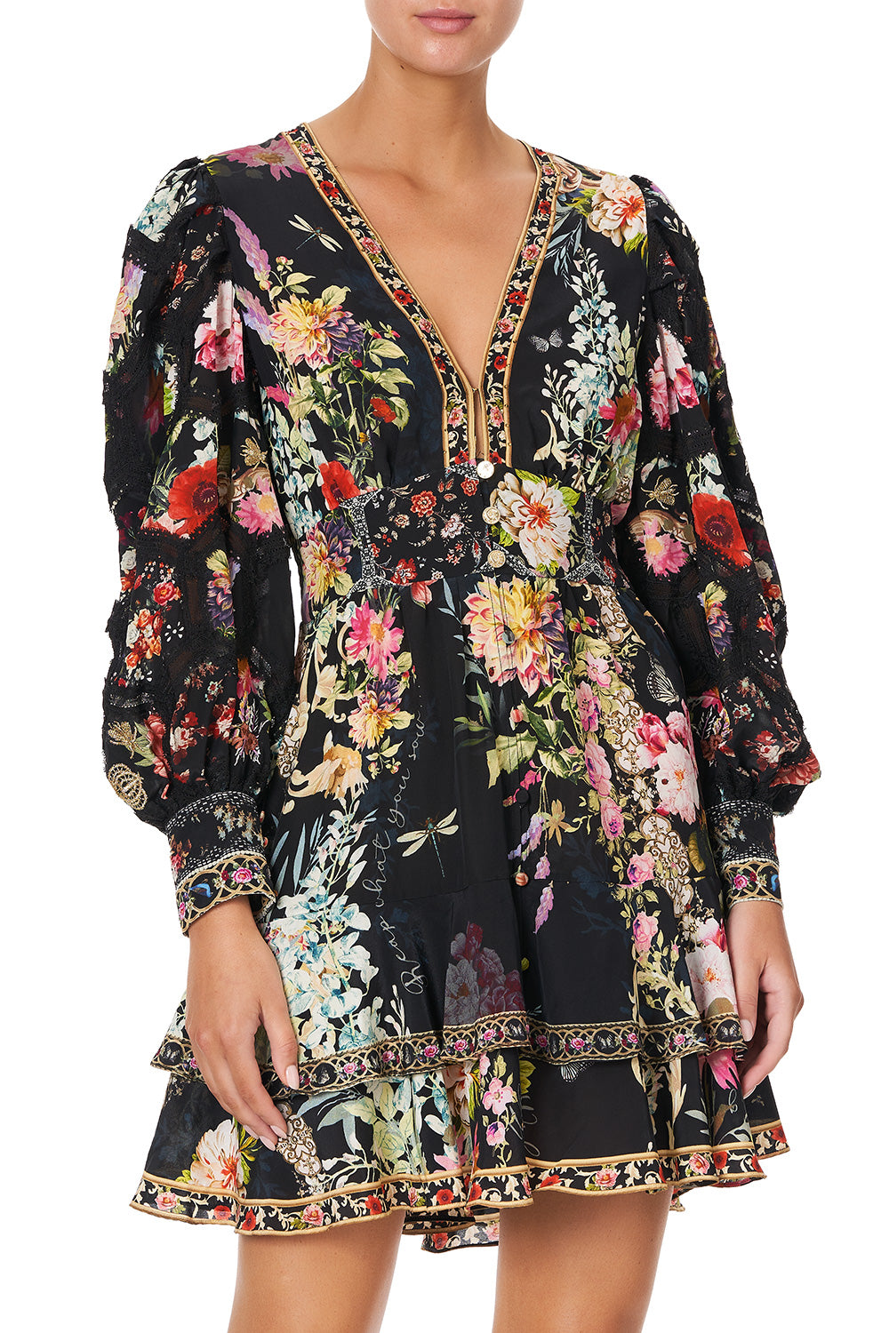 BUTTON FRONT FRILL DRESS HAMPTON HIVE