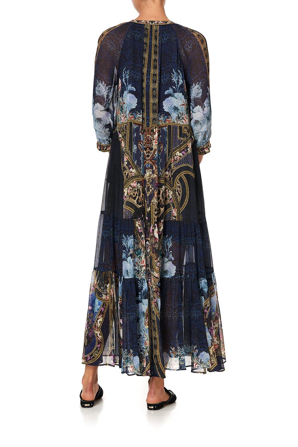 LONG GATHERED PANEL DRESS FIELDS OF TREASURE