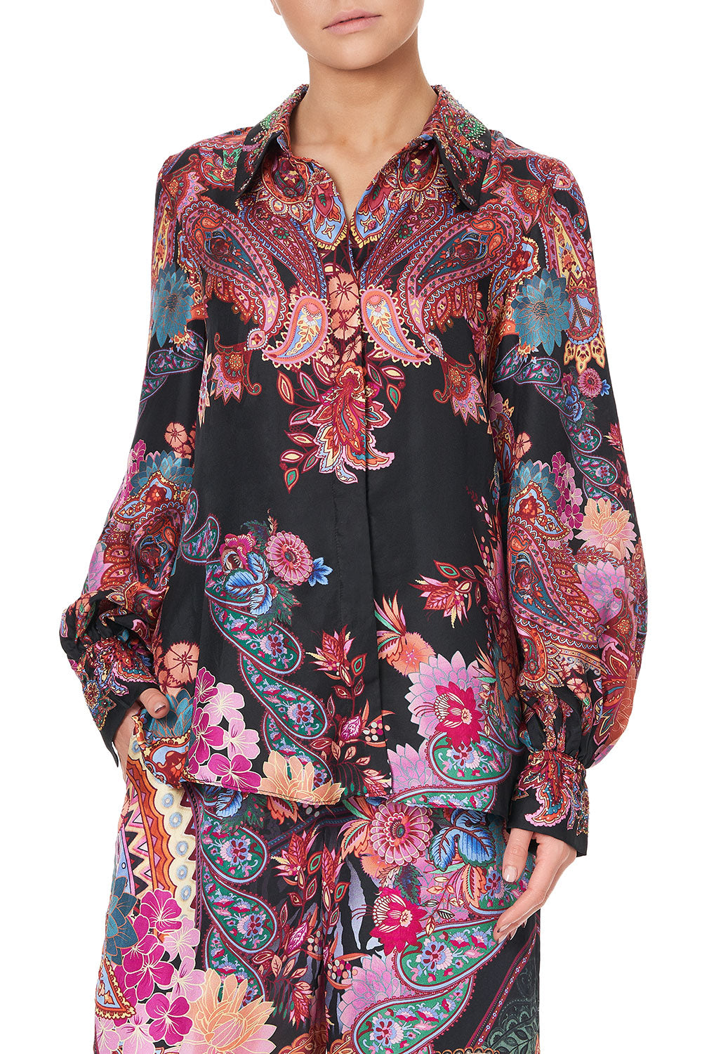 CURVED COLLAR BLOUSE SWINGING SIXTIES