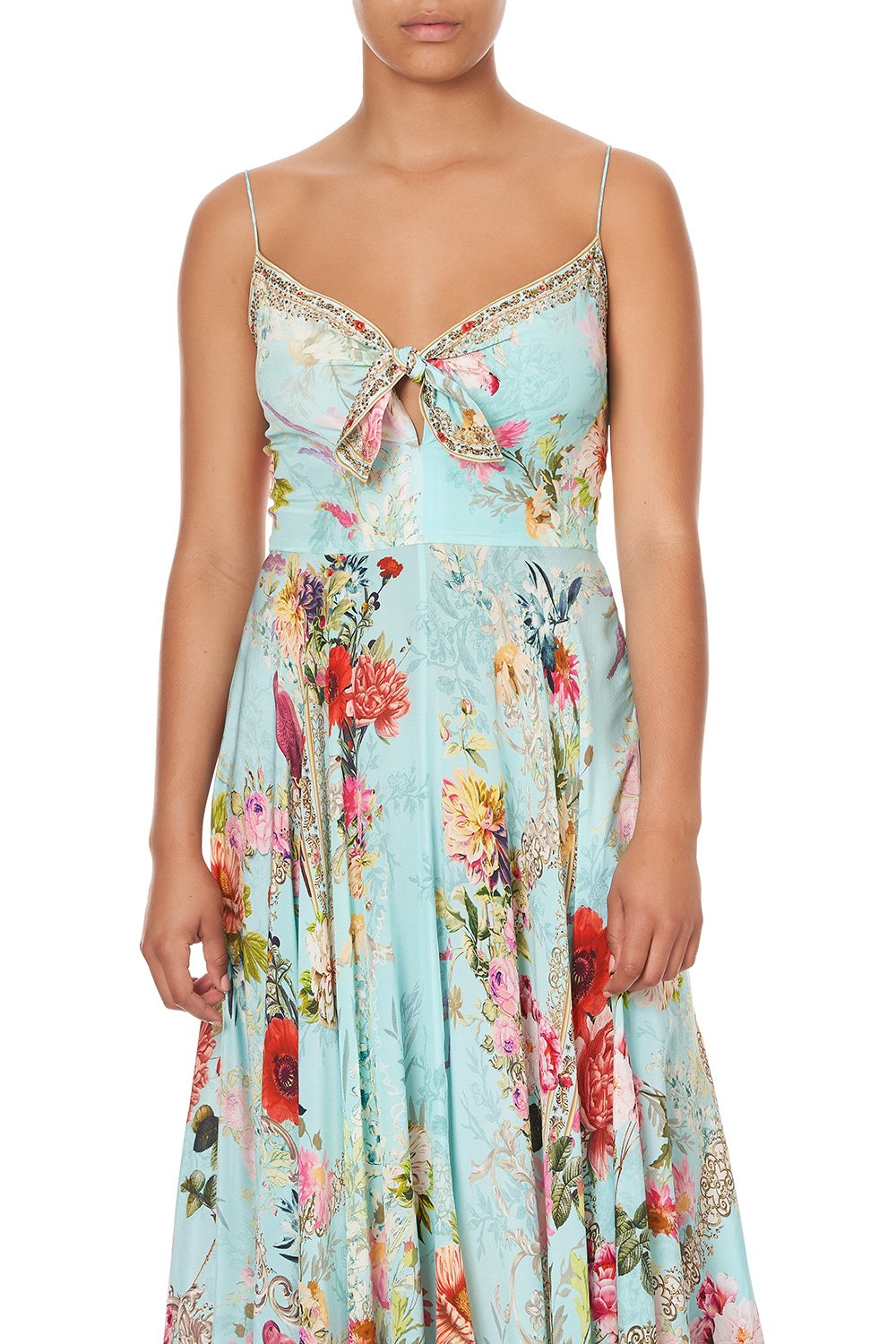 LONG DRESS WITH TIE FRONT A ROYAL STITCH UP