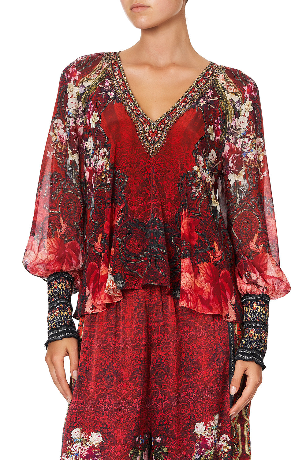 SHIRRED CUFF BLOUSE STORIES OF A STATION