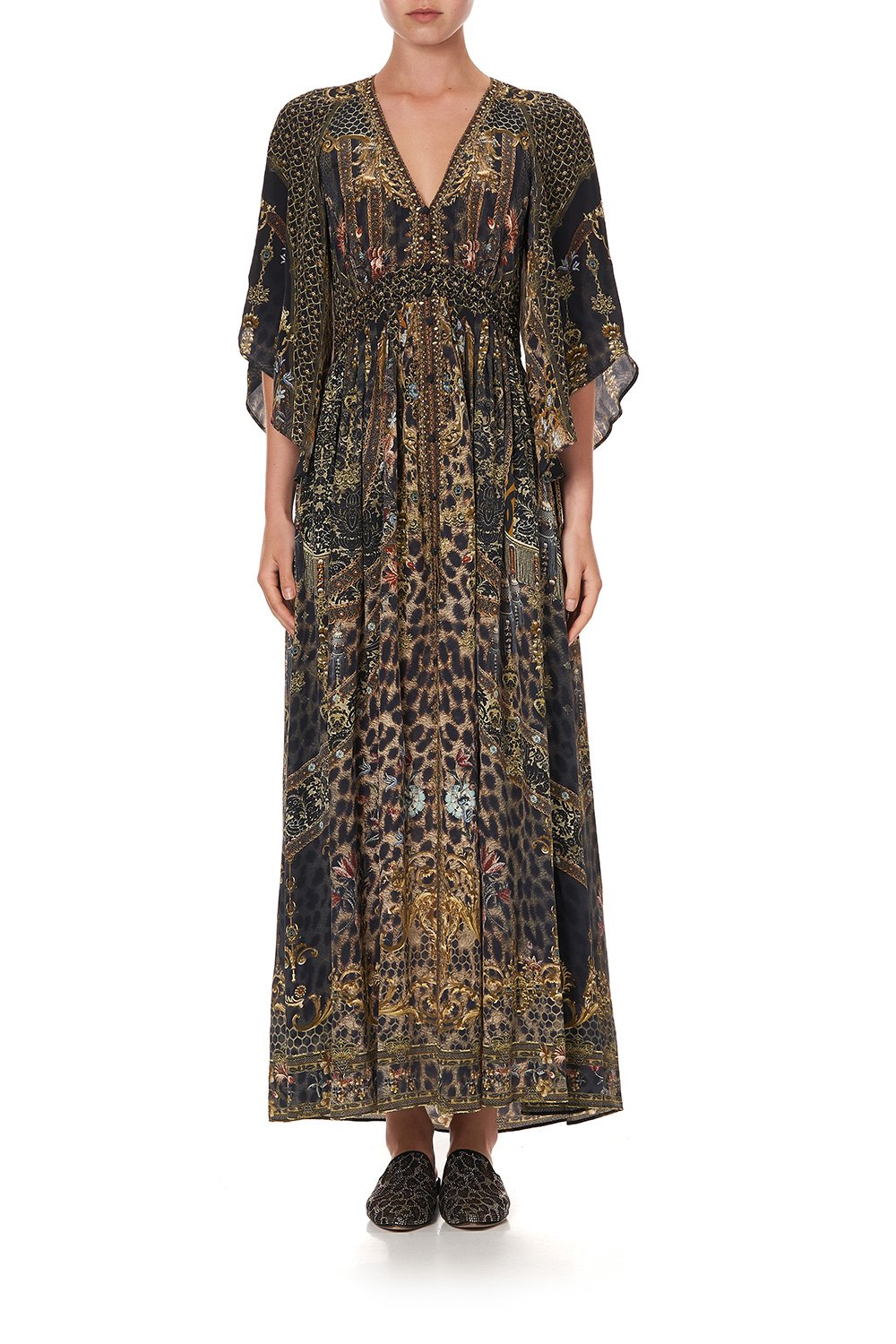 LONG DRESS WITH SMOCKED WAIST ABINGDON PALACE