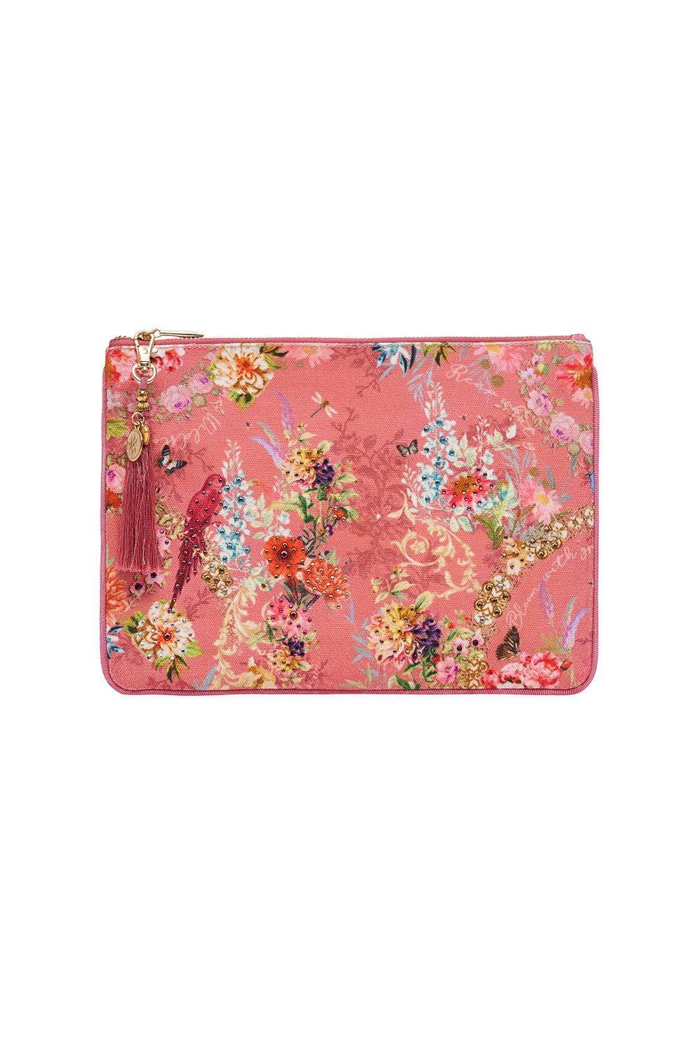 SMALL CANVAS CLUTCH PATCHWORK HEART