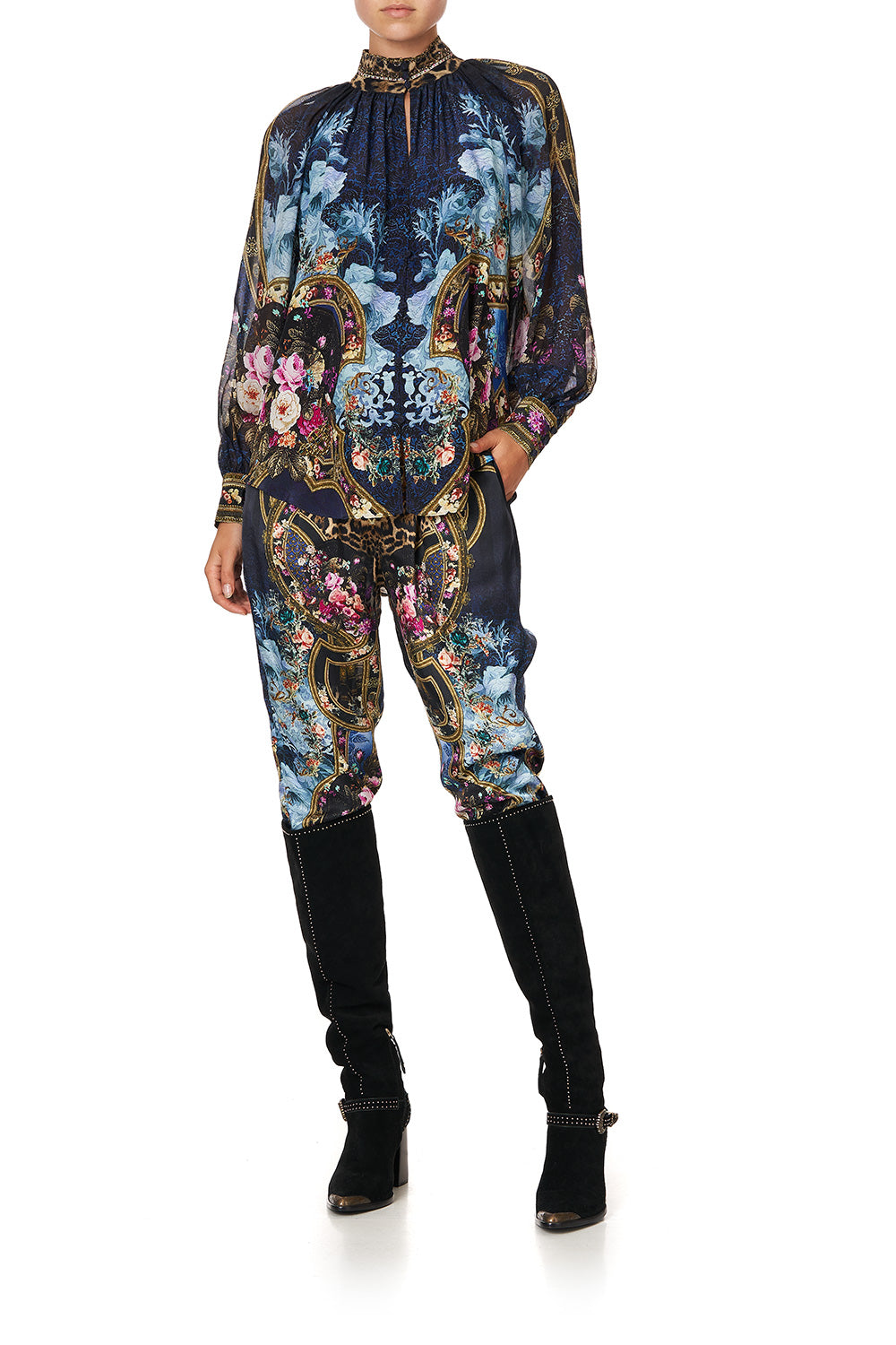 RAGLAN BUTTON UP SHIRT FIELDS OF TREASURE