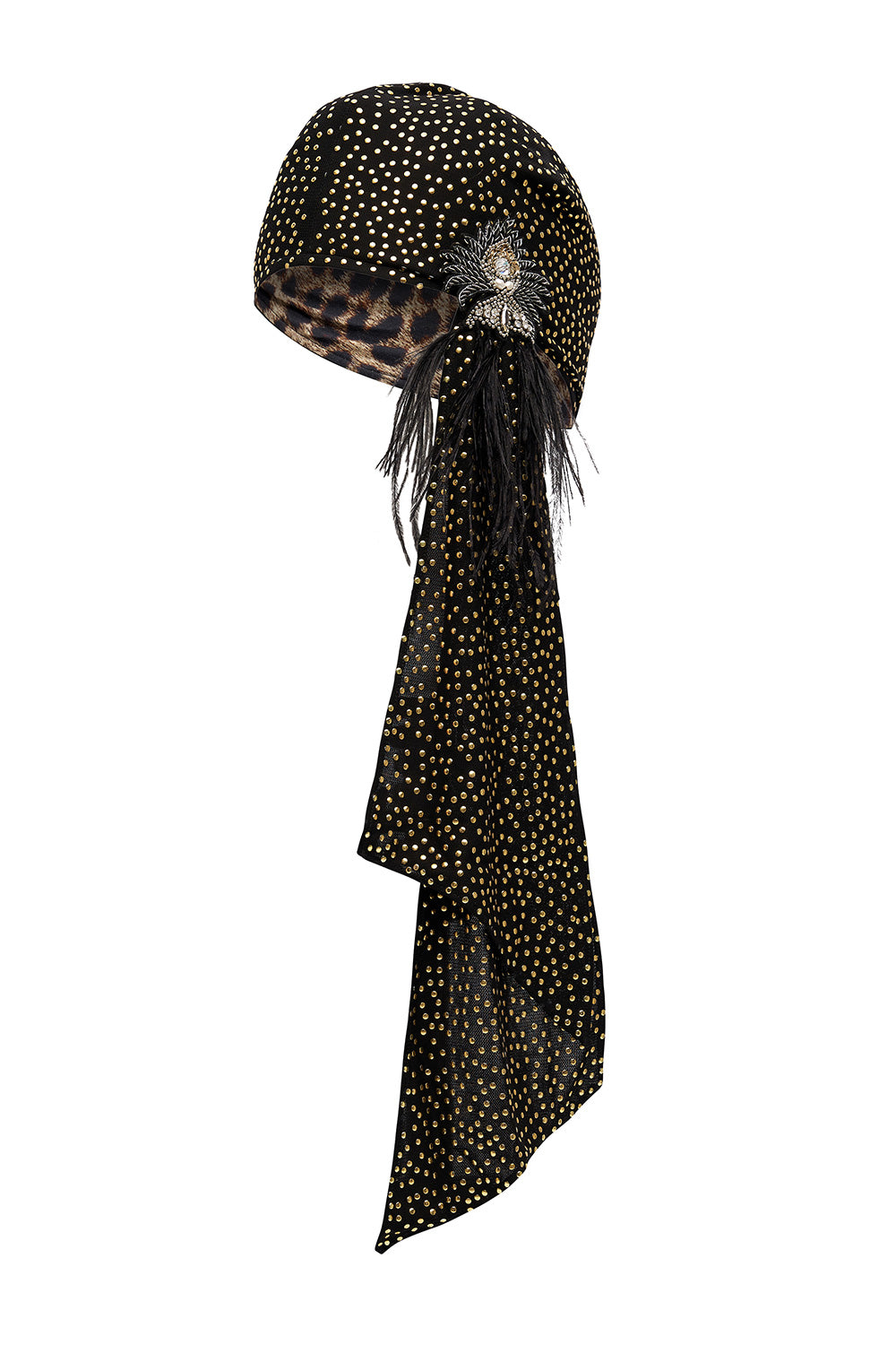 SIDE HEAD SCARF SOLID BLACK