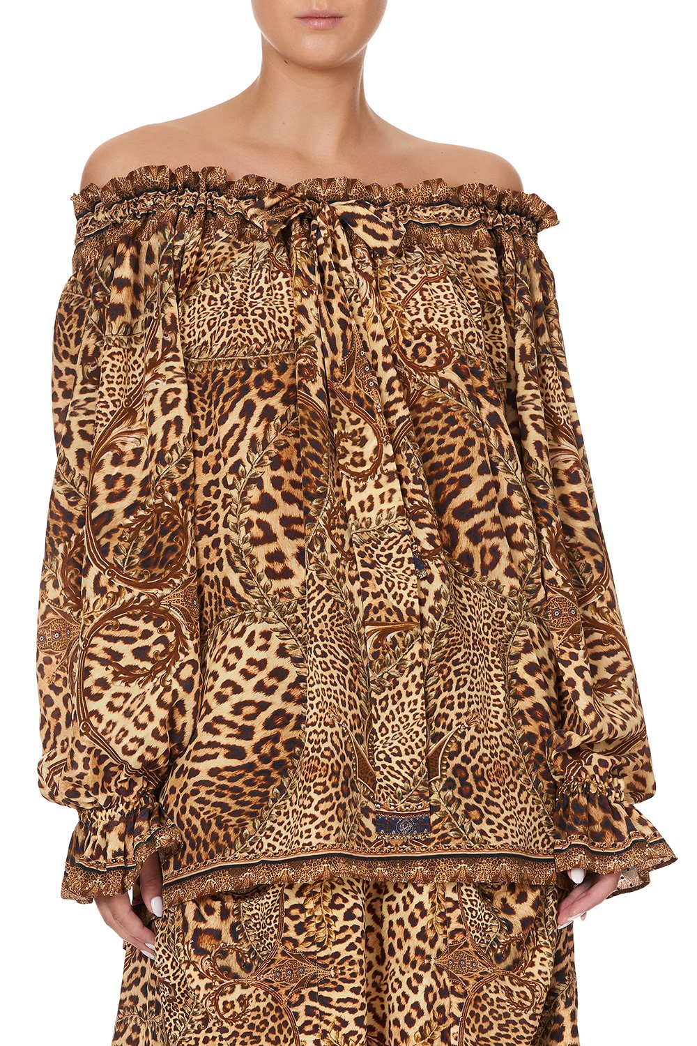 ROUND NECK GATHERED BLOUSE LADY LODGE