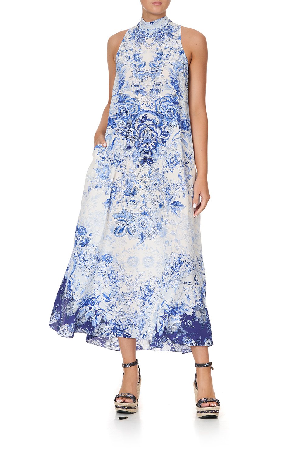 HIGH NECK DRESS WITH BACK NECK TIE HIGH TEA