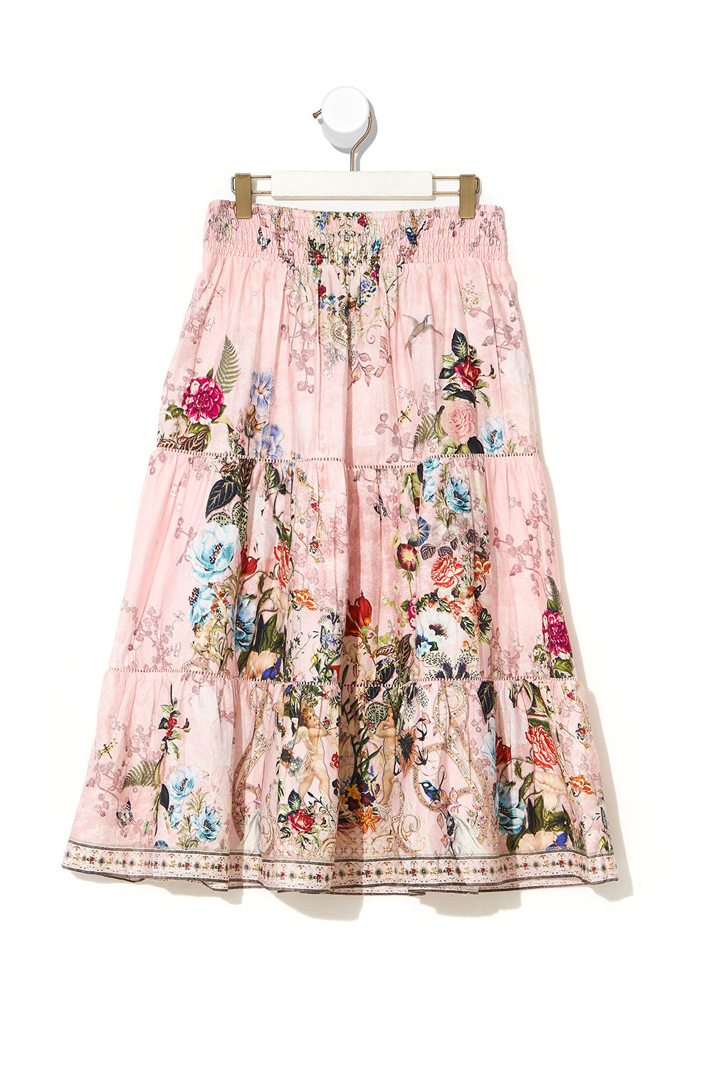 KIDS SHIRRED WAIST MAXI SKIRT 12-14 YOUNG HEARTS