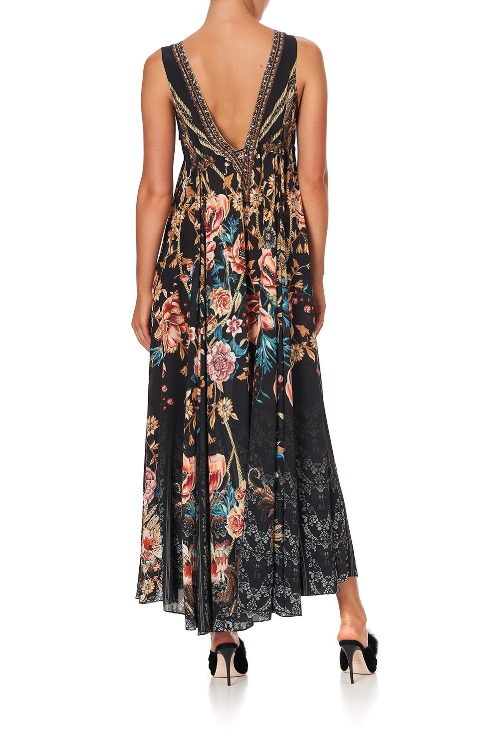 LONG V NECK DRAWSTRING DRESS BELLE OF THE BAROQUE