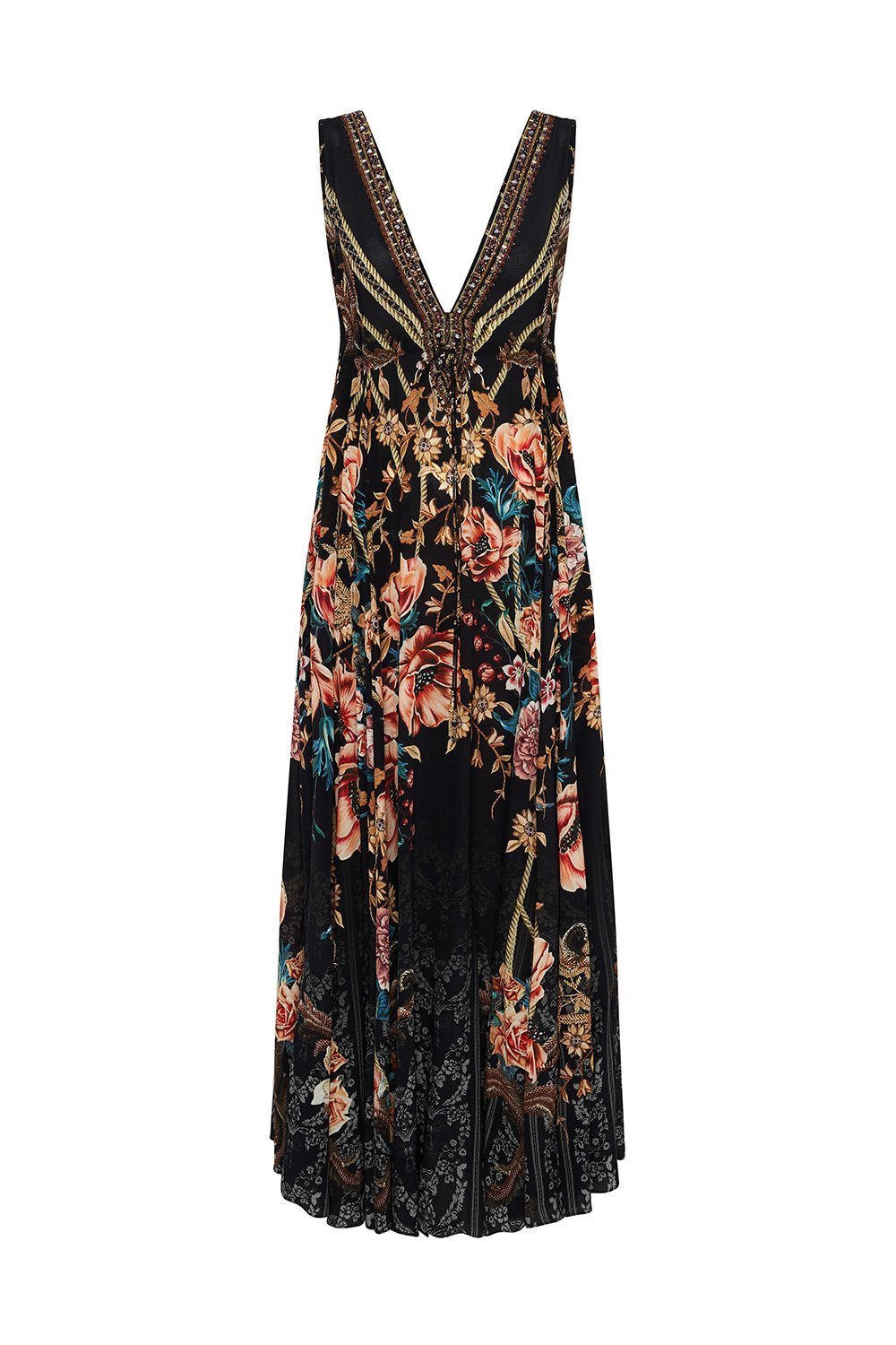 LONG V NECK DRAWSTRING DRESS BELLE OF THE BAROQUE