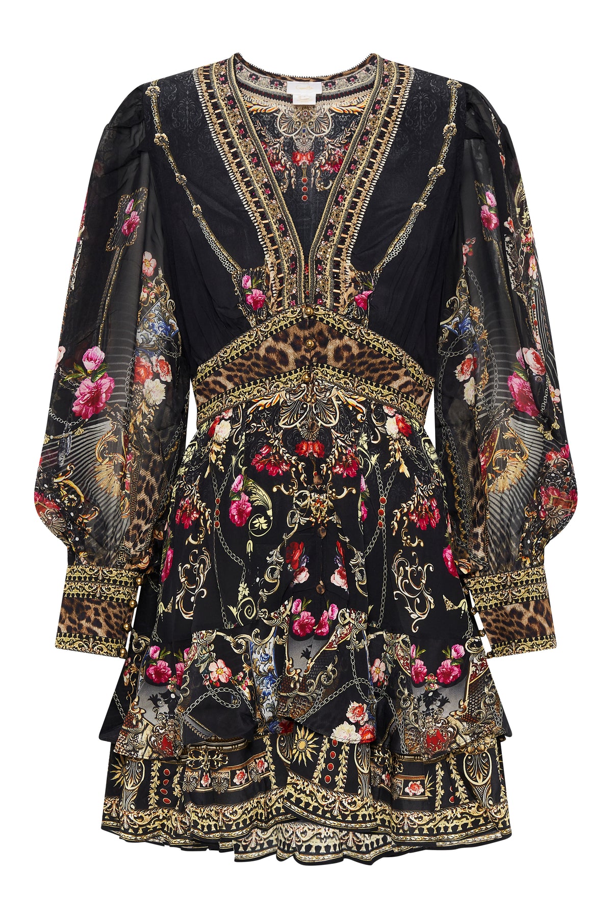 BUTTON FRONT FRILL DRESS GOTHIC GODDESS