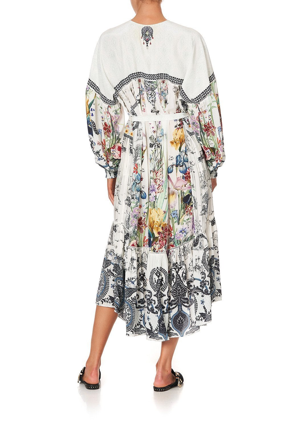 BLOUSON TIE DRESS WITH YOKE TRUE ROMANCE