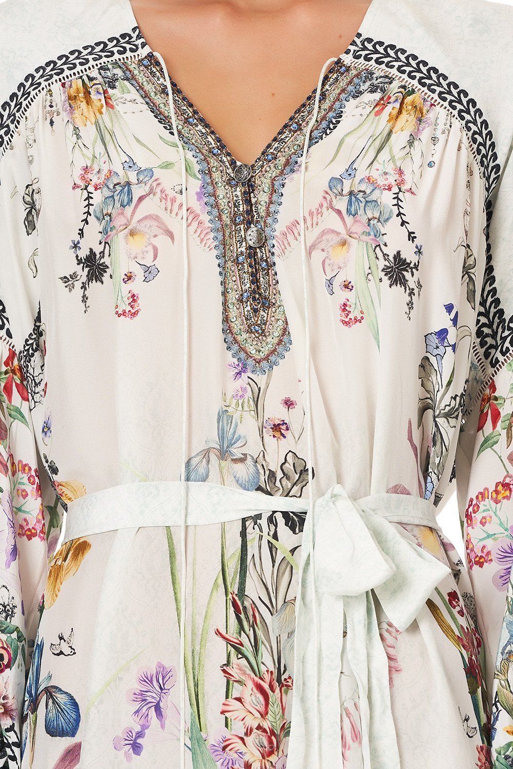 BLOUSON TIE DRESS WITH YOKE TRUE ROMANCE