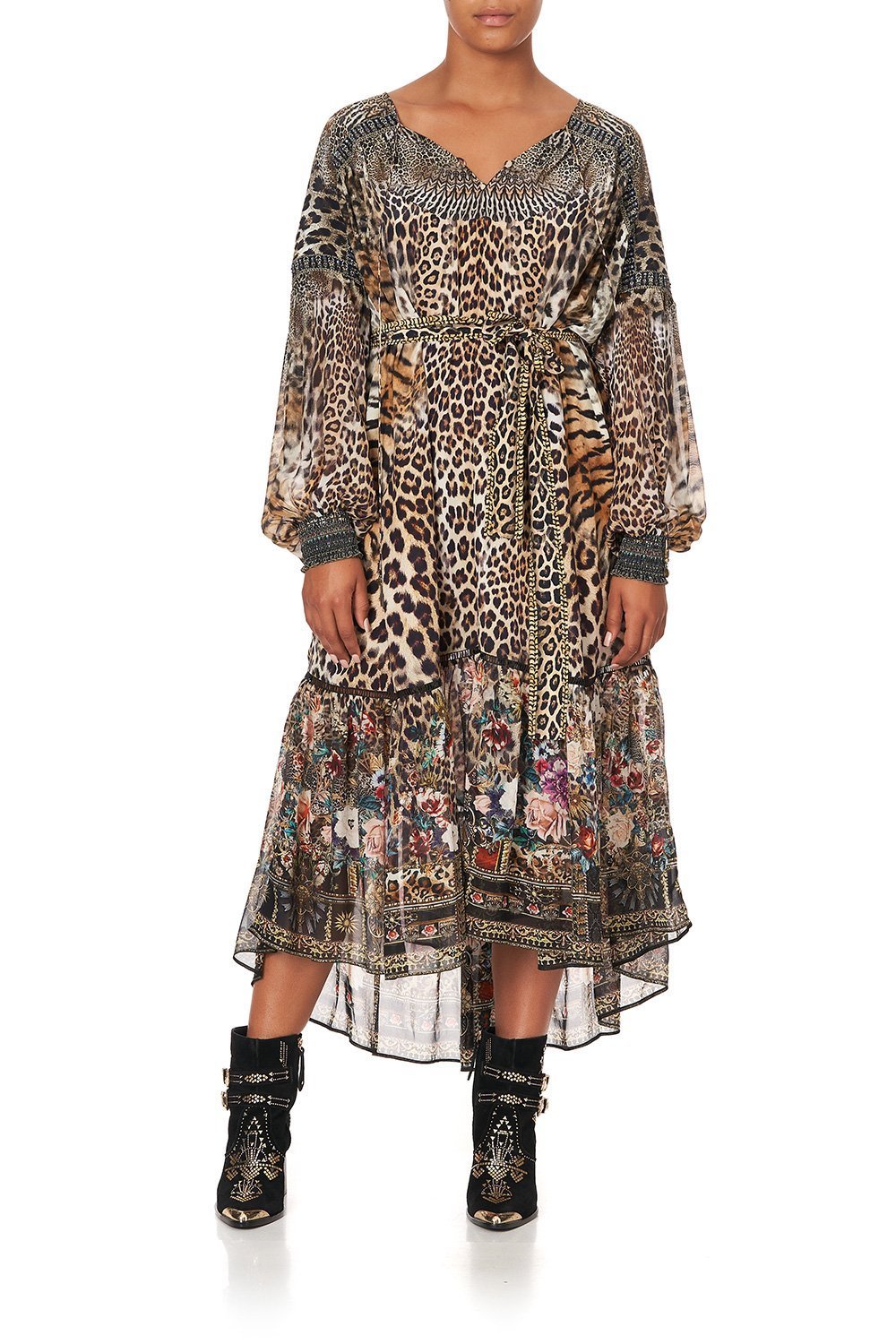 BLOUSON TIE DRESS WITH YOKE CALL OF THE CATHEDRAL