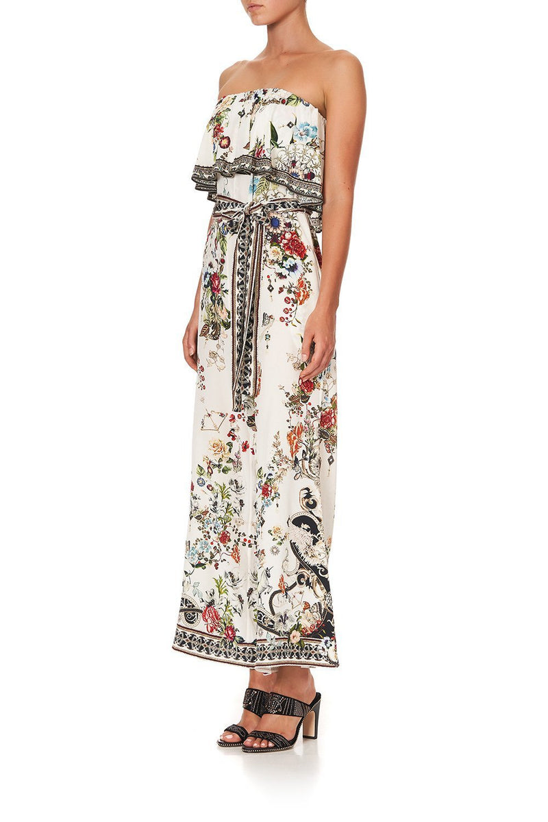 STRAPLESS JUMPSUIT WITH FRILL QUEEN ALIKA