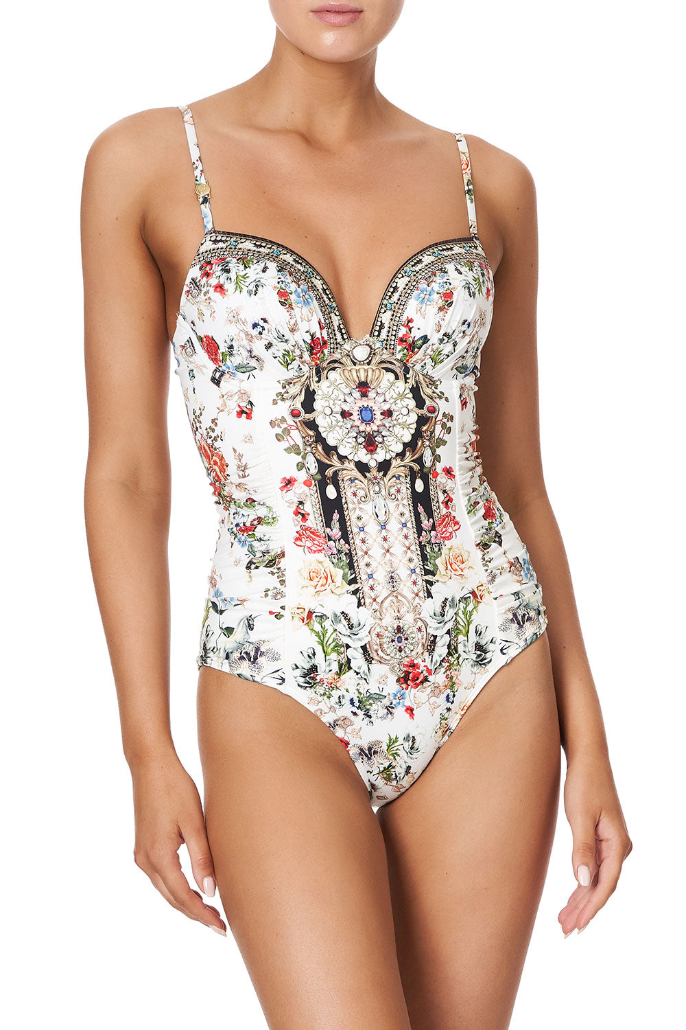 MOULDED ONE PIECE WITH ROUCHING SHAKESPEARES GARDEN