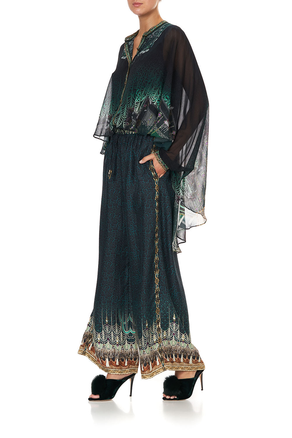 DRAPED BUTTON FRONT BLOUSE FITZGERALDS FLAPPER