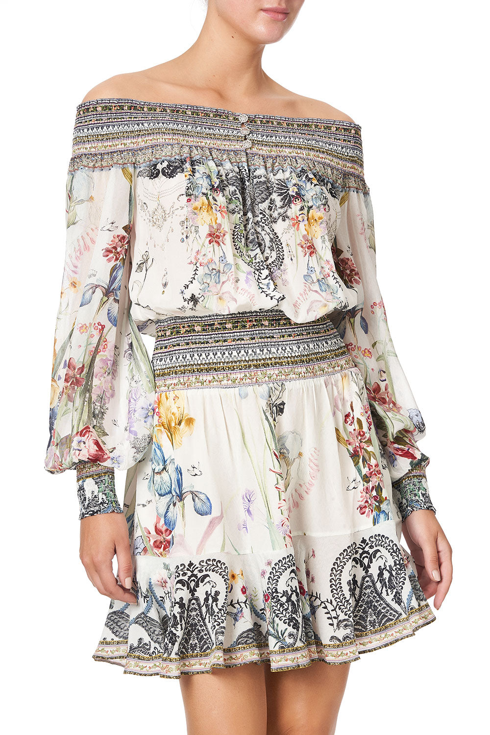 OFF SHOULDER SHORT DRESS TRUE ROMANCE