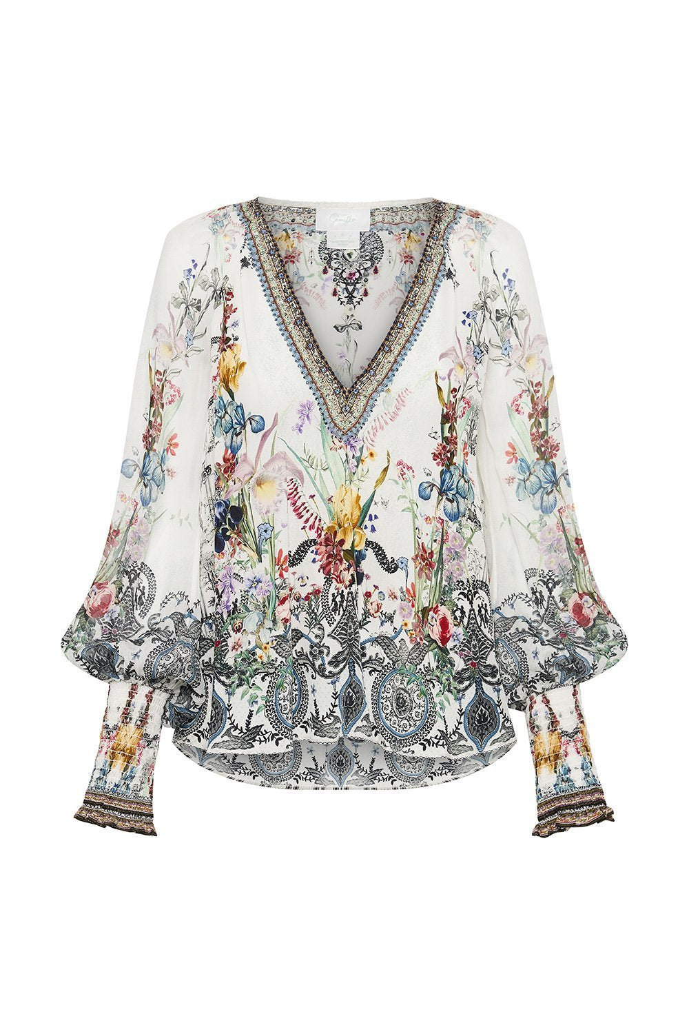 SHIRRED CUFF BLOUSE TRUE ROMANCE