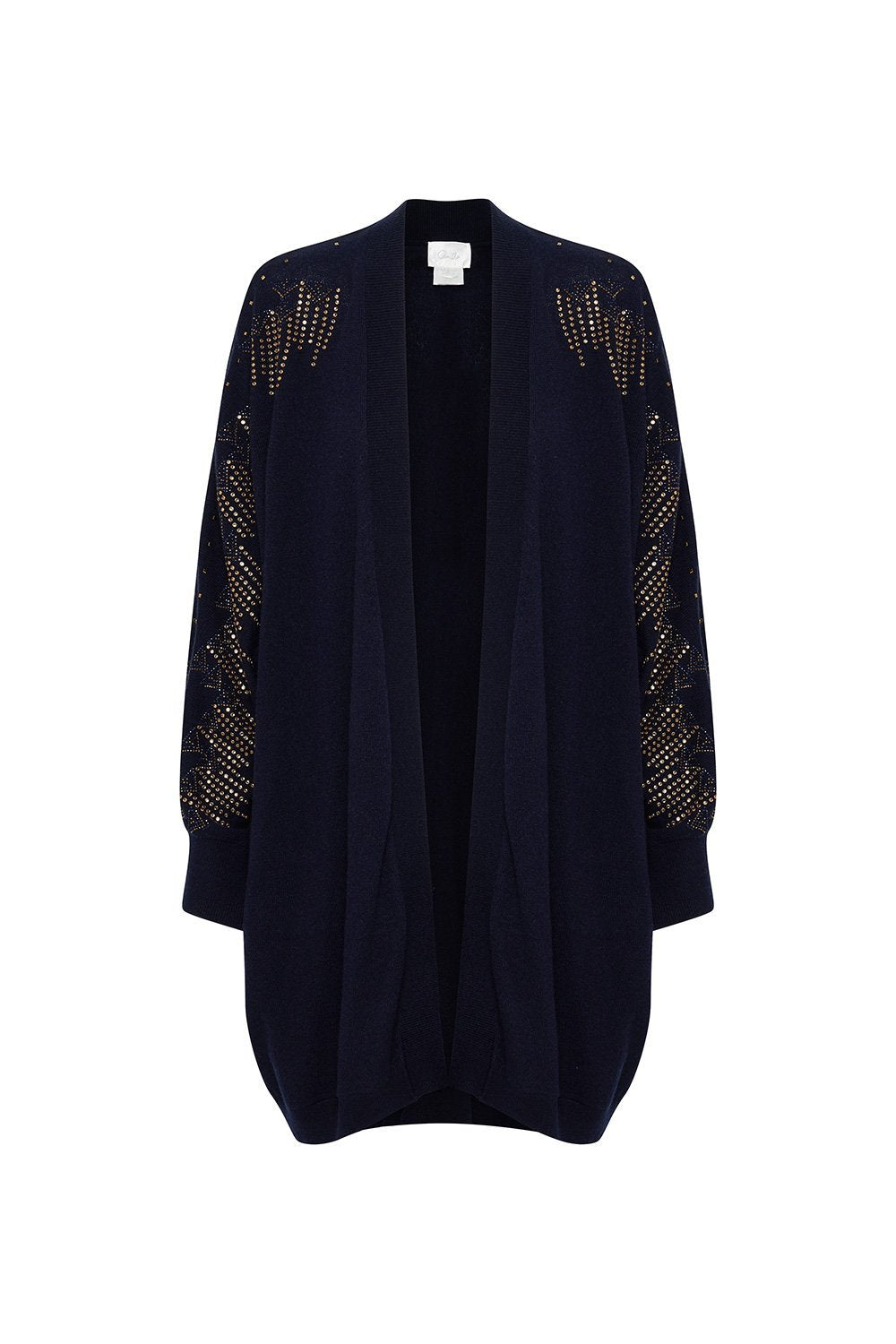 DOLMAN SHOULDER PAD CARDIGAN LUXE NAVY