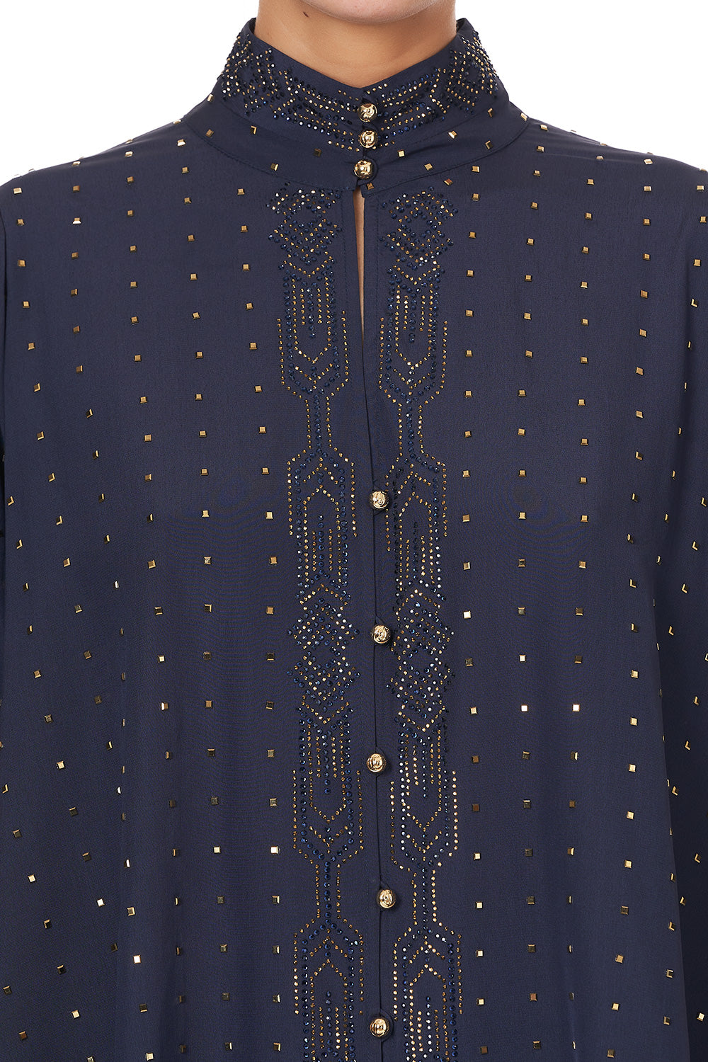 DROP SLEEVE SWING BLOUSE LUXE NAVY