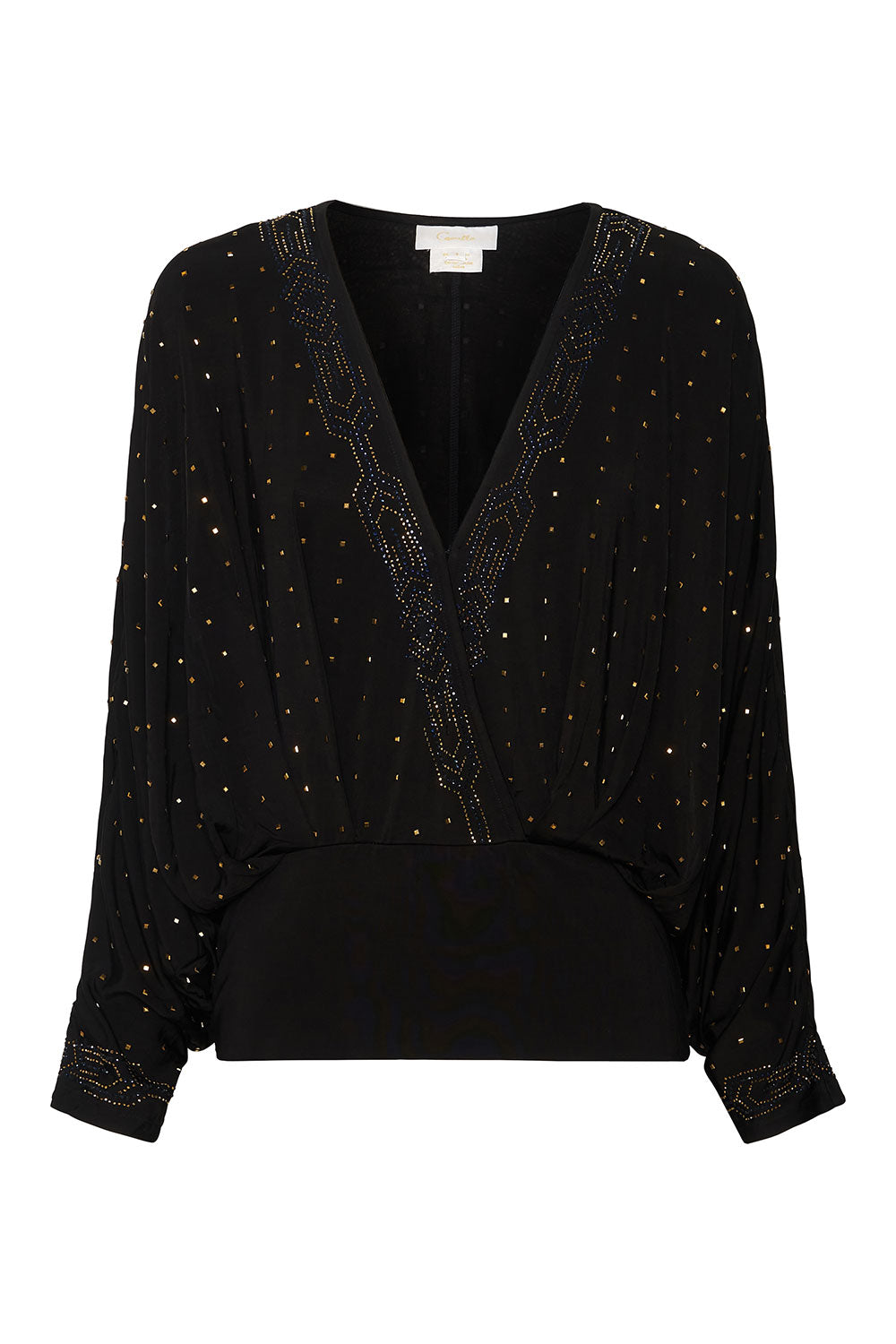 DOLMAN SLEEVE JERSEY TOP DRIPPING IN DECO