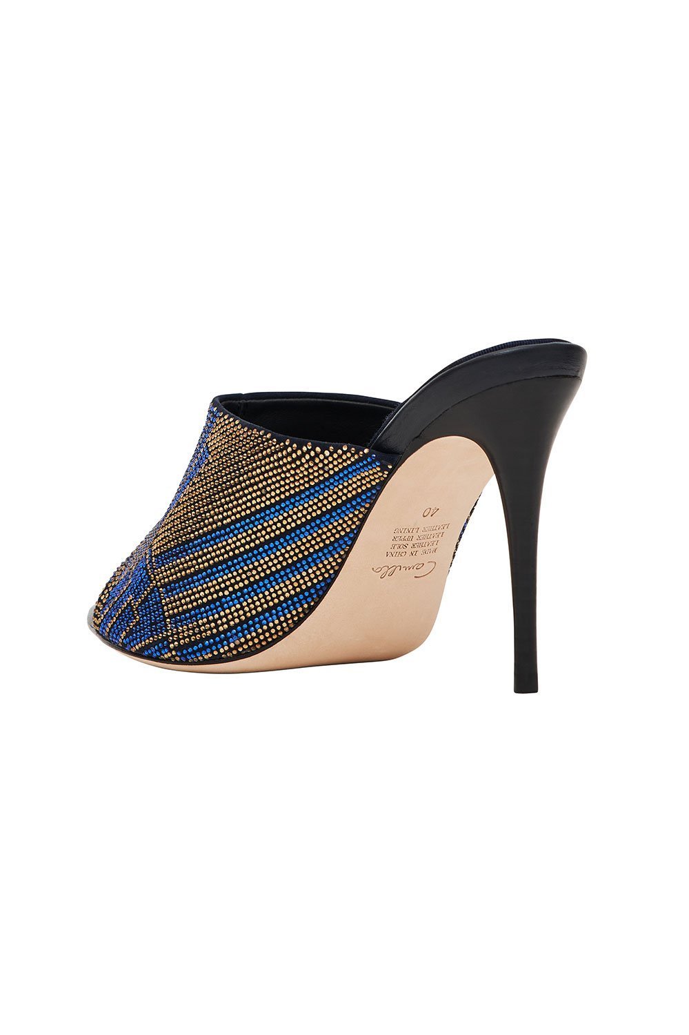 HEELED MULE LUXE NAVY