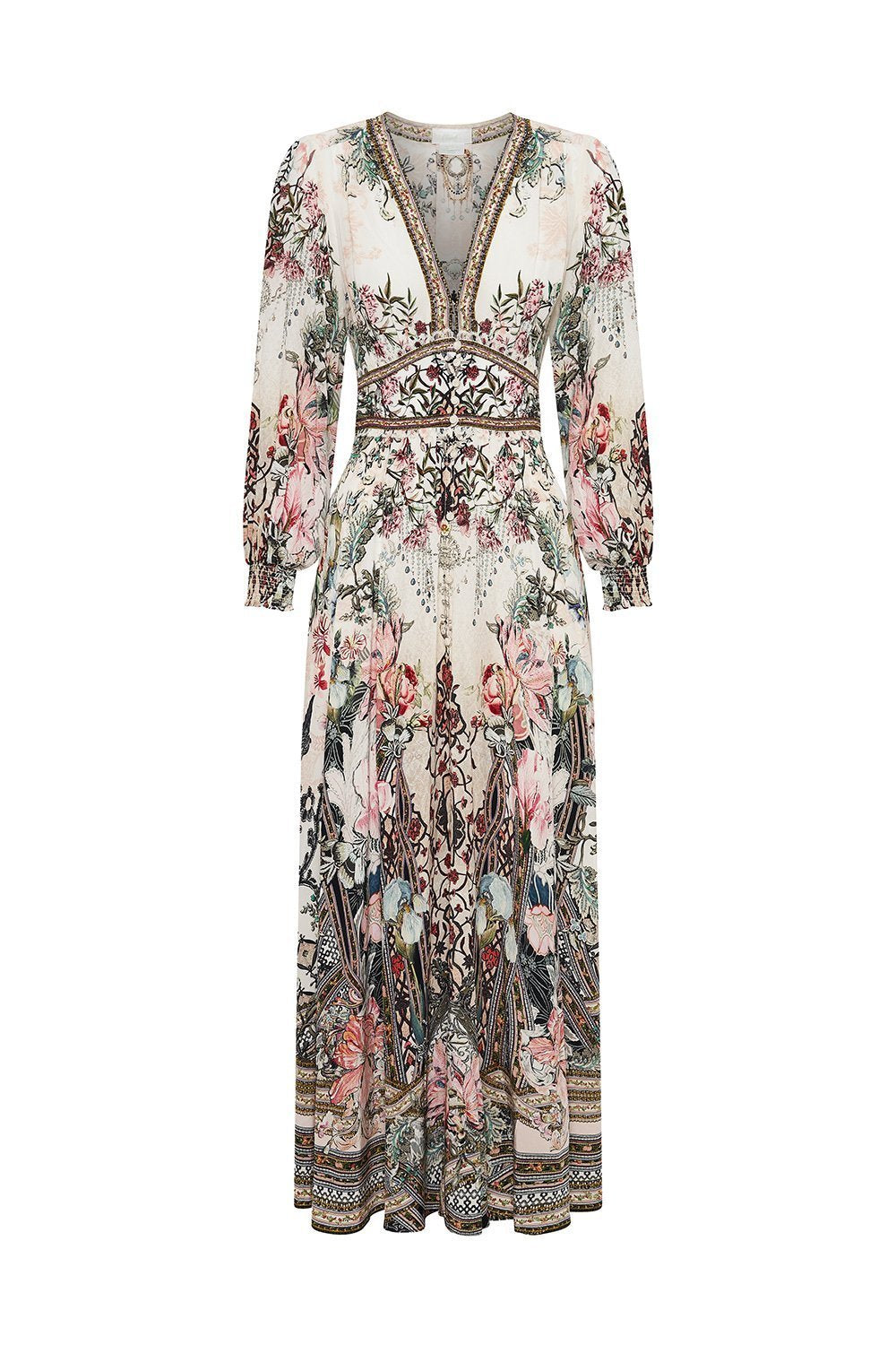 BUTTON DRESS WITH SHAPED WAISTBAND ROMANCE IS BORN