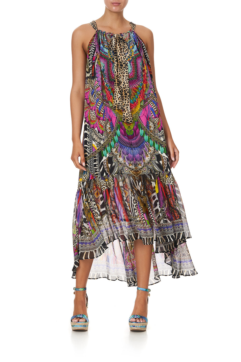 DROP SHOULDER FLARED DRESS GUARDIANS OF THE SUN
