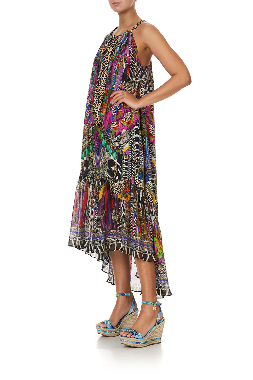 DROP SHOULDER FLARED DRESS GUARDIANS OF THE SUN