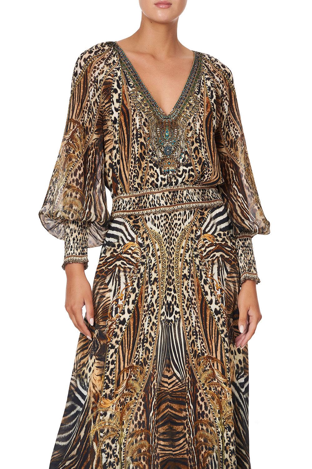 DRESS WITH SHIRRED WAIST AND CUFF BERKELEY ST AFTER DARK