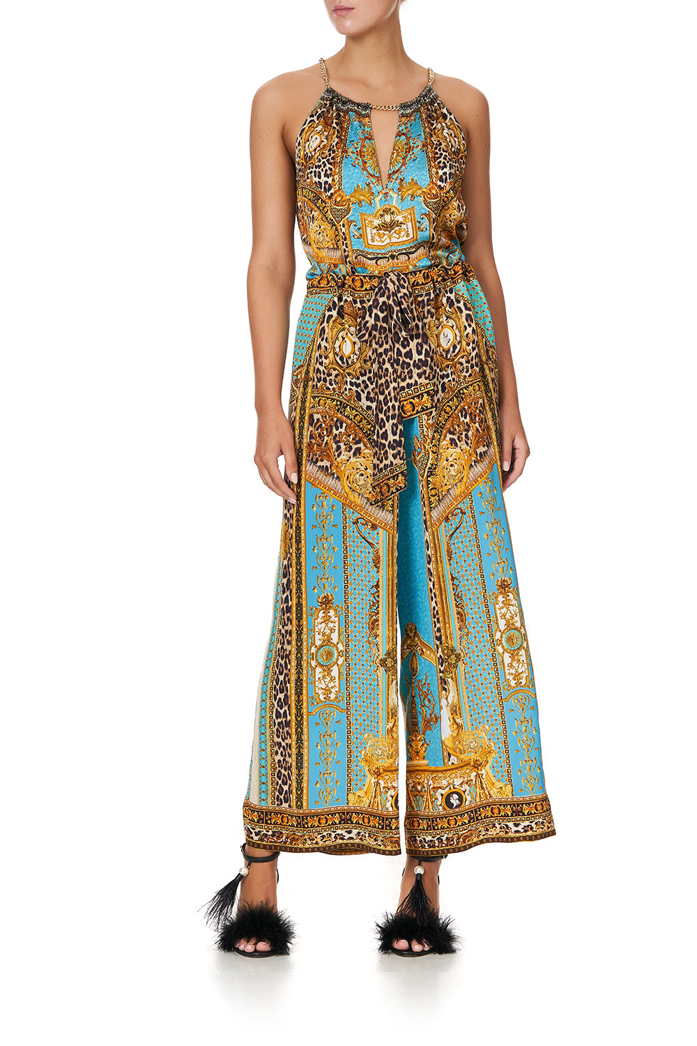 LOUNGE TROUSER WITH TIE WAIST DRIPPING IN DECADENCE