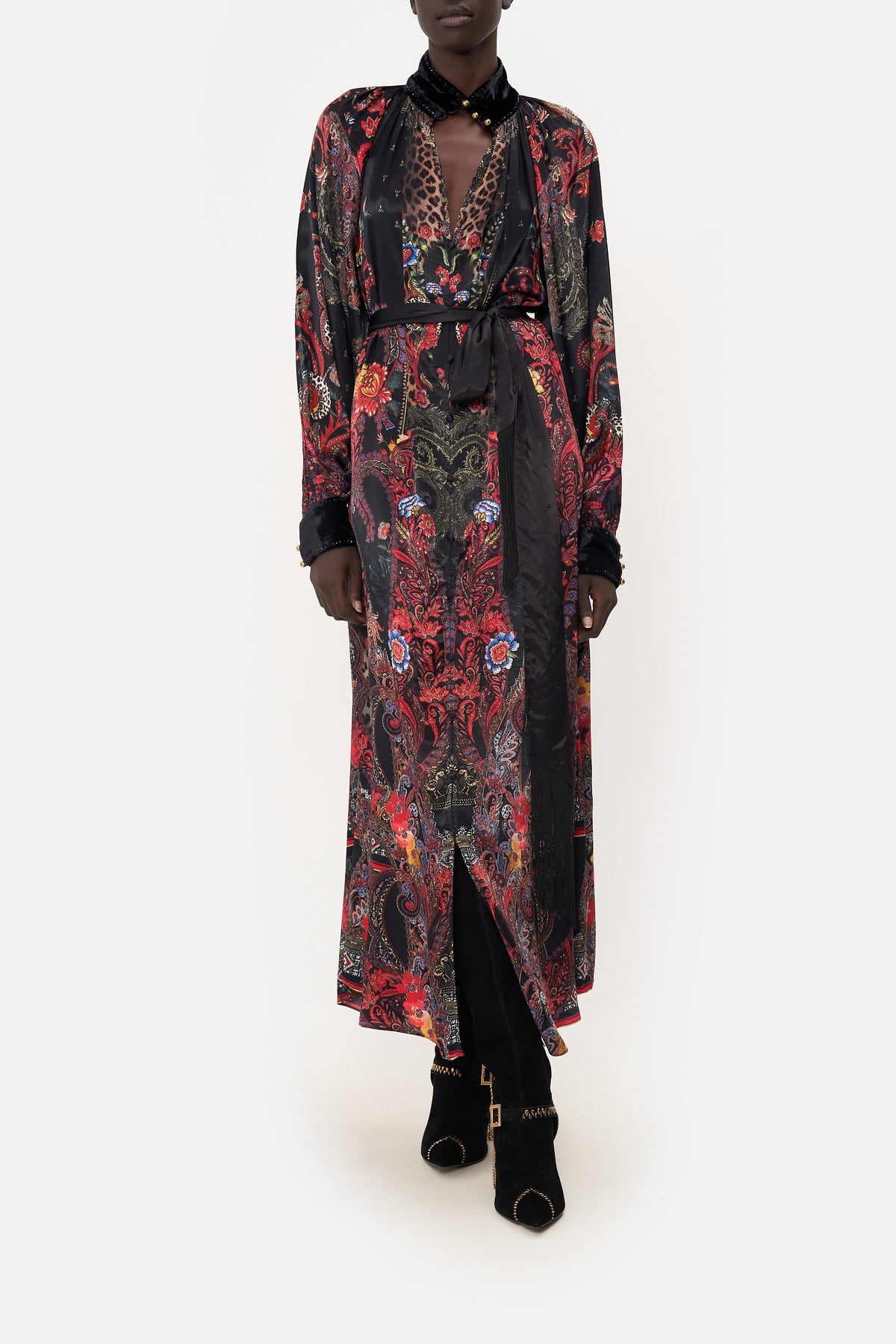 RAGLAN SLEEVE MIDI SHIRT DRESS WOODSTOCK ROCK