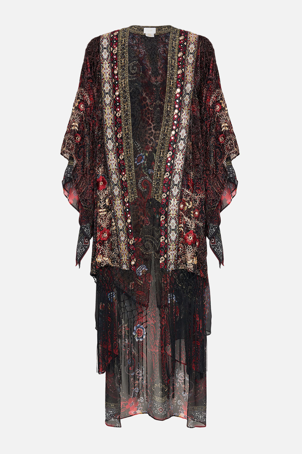 KIMONO WITH LONG UNDERLAYER WOODSTOCK ROCK